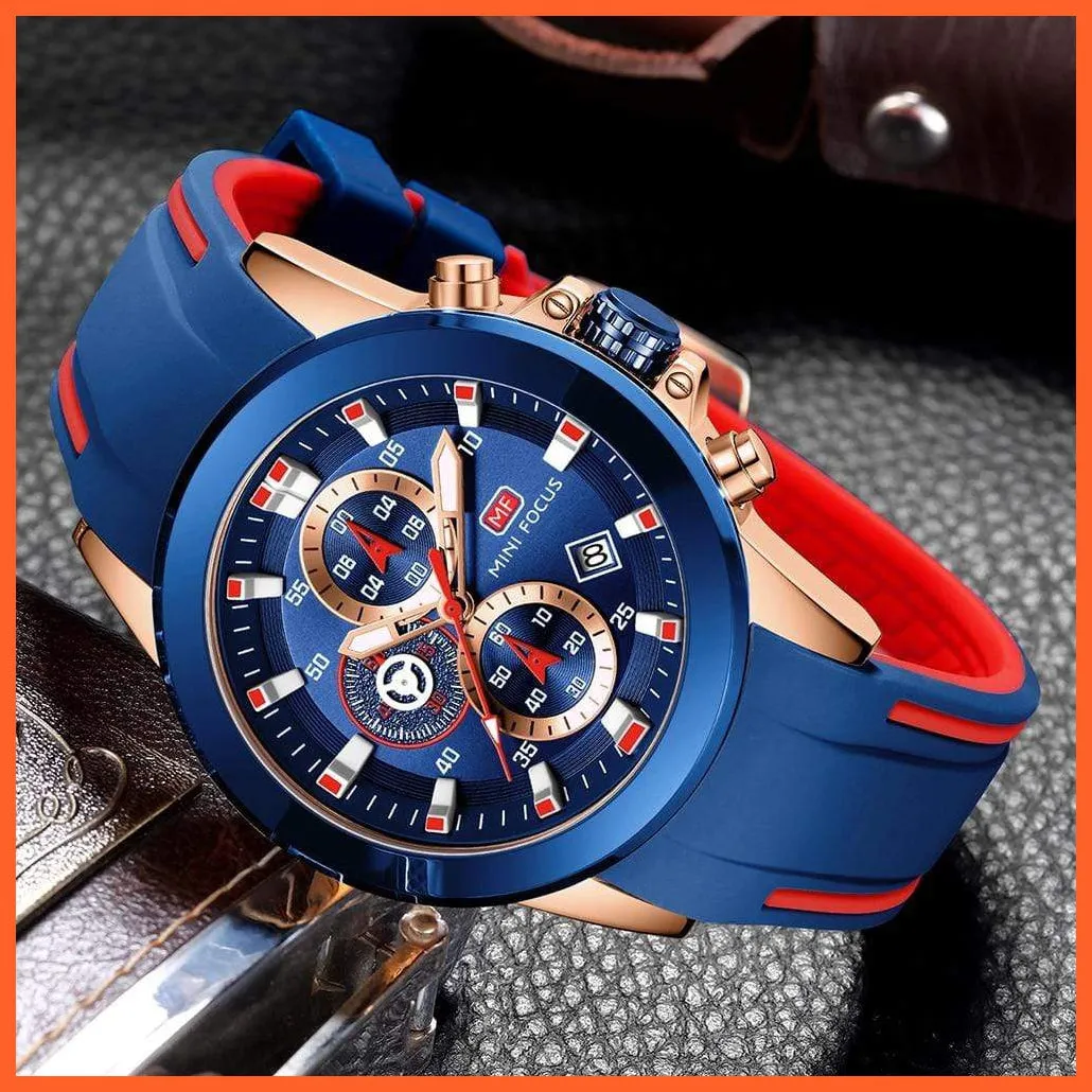 Mini Chronograph Mens Watches | Branded Luxury Casual Sport Date Quartz Silicone Wristwatches Waterproof Men'S Wristwatch