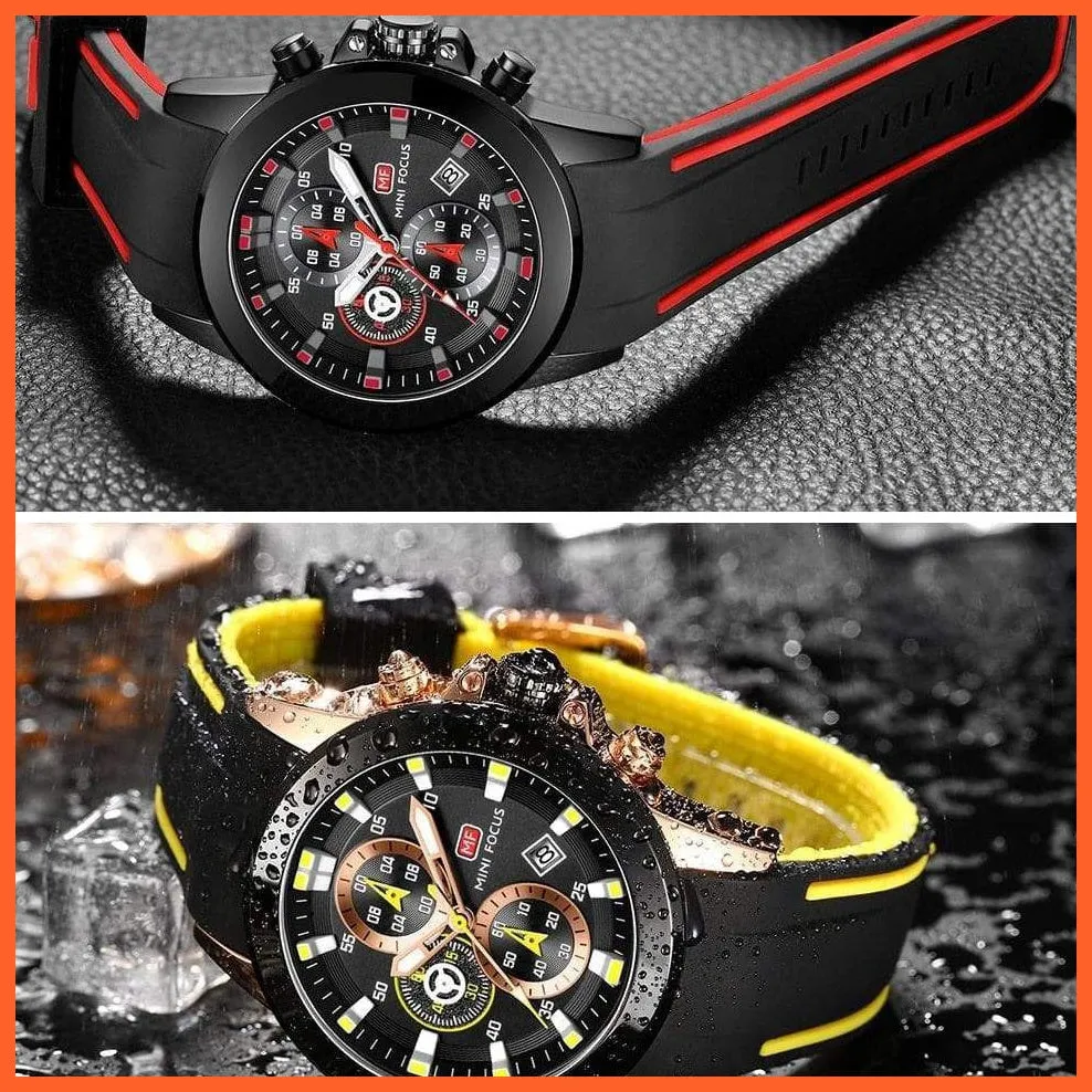 Mini Chronograph Mens Watches | Branded Luxury Casual Sport Date Quartz Silicone Wristwatches Waterproof Men'S Wristwatch