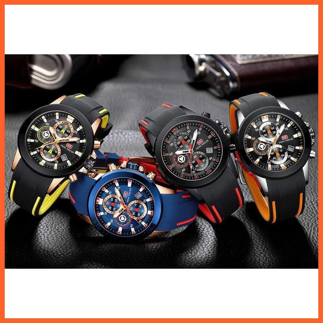 Mini Chronograph Mens Watches | Branded Luxury Casual Sport Date Quartz Silicone Wristwatches Waterproof Men'S Wristwatch