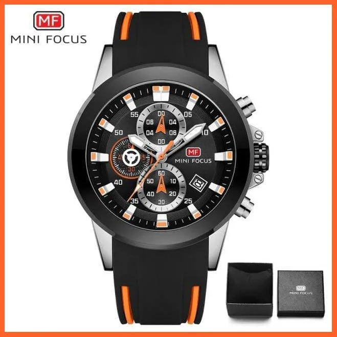 Mini Chronograph Mens Watches | Branded Luxury Casual Sport Date Quartz Silicone Wristwatches Waterproof Men'S Wristwatch