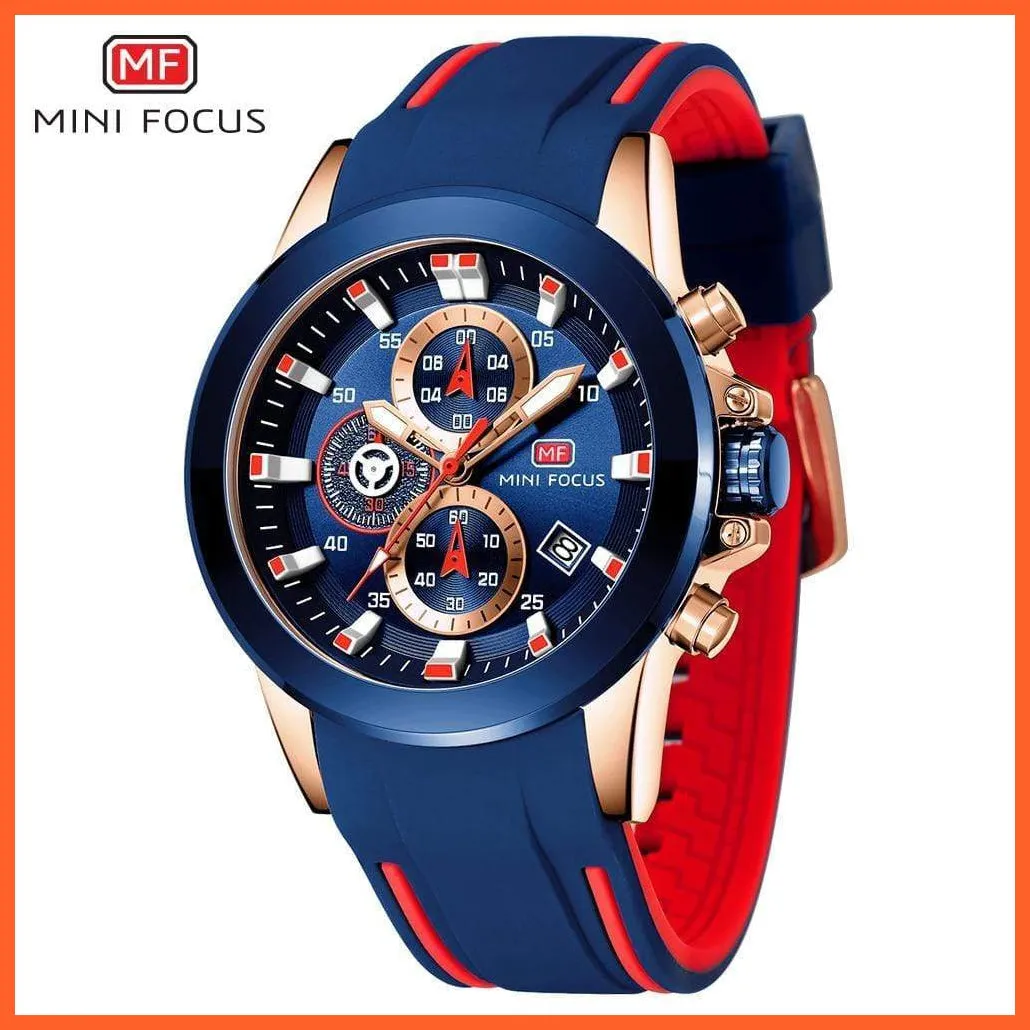 Mini Chronograph Mens Watches | Branded Luxury Casual Sport Date Quartz Silicone Wristwatches Waterproof Men'S Wristwatch