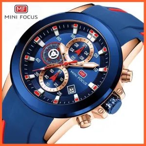 Mini Chronograph Mens Watches | Branded Luxury Casual Sport Date Quartz Silicone Wristwatches Waterproof Men'S Wristwatch
