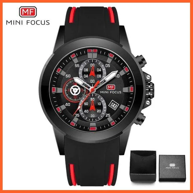 Mini Chronograph Mens Watches | Branded Luxury Casual Sport Date Quartz Silicone Wristwatches Waterproof Men'S Wristwatch