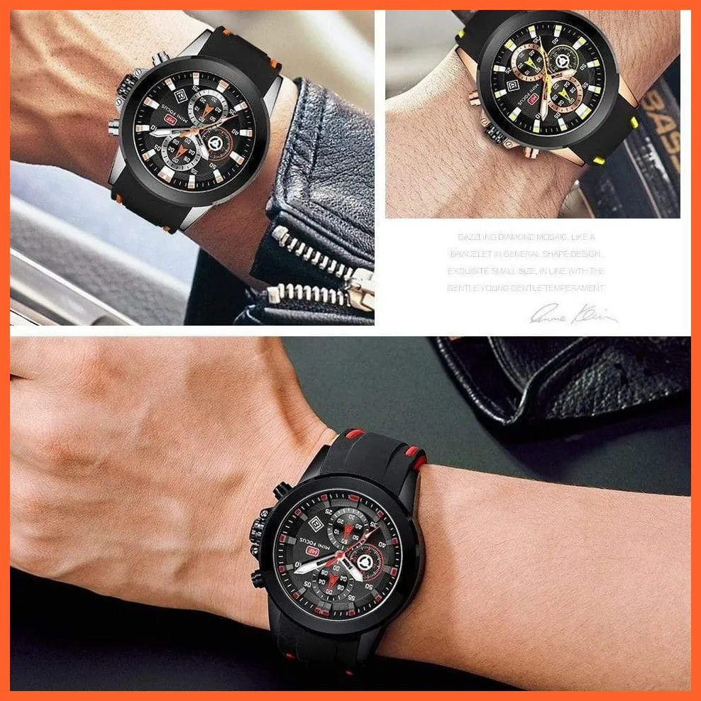 Mini Chronograph Mens Watches | Branded Luxury Casual Sport Date Quartz Silicone Wristwatches Waterproof Men'S Wristwatch