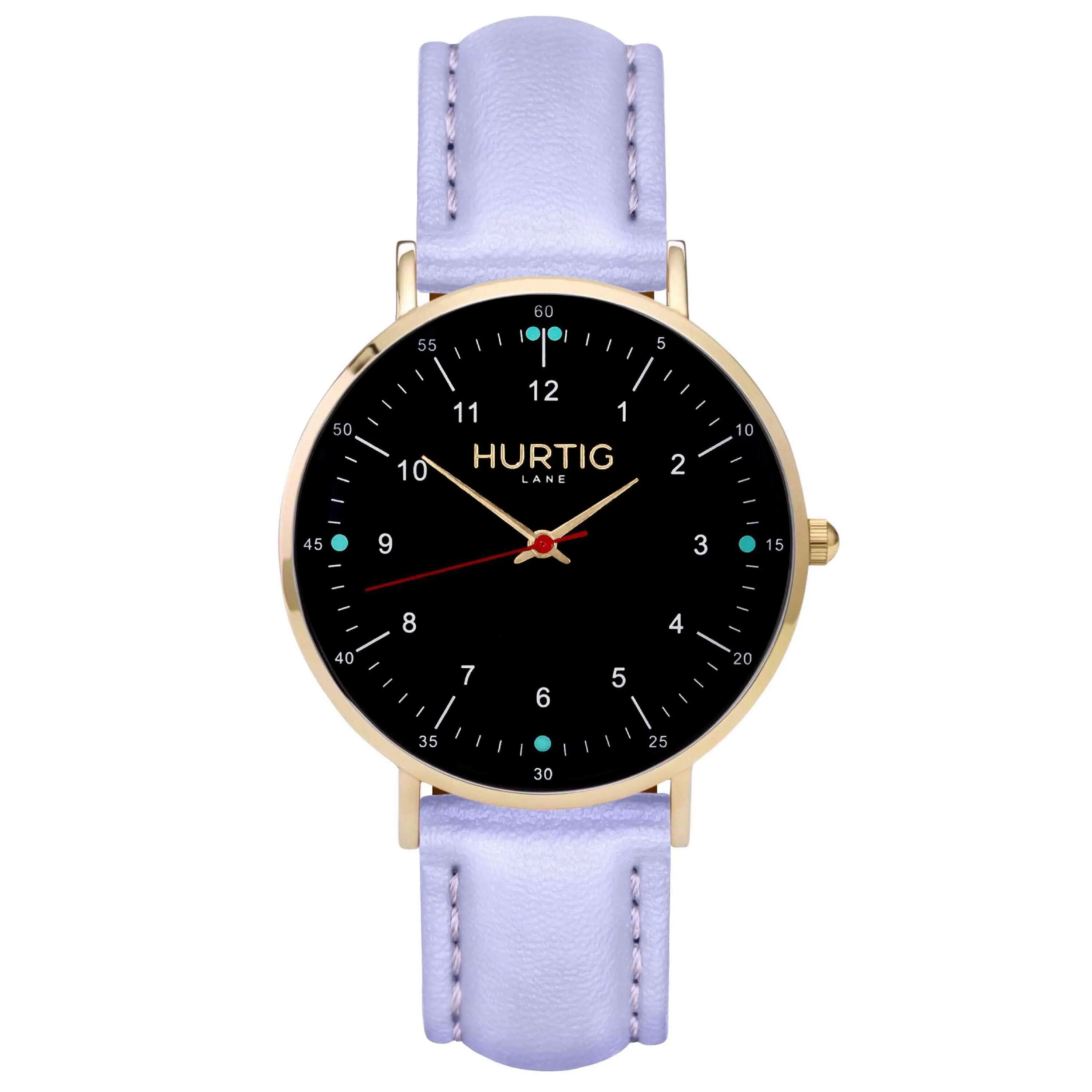 Moderna Vegan Leather Watch Gold, Black & Lilac