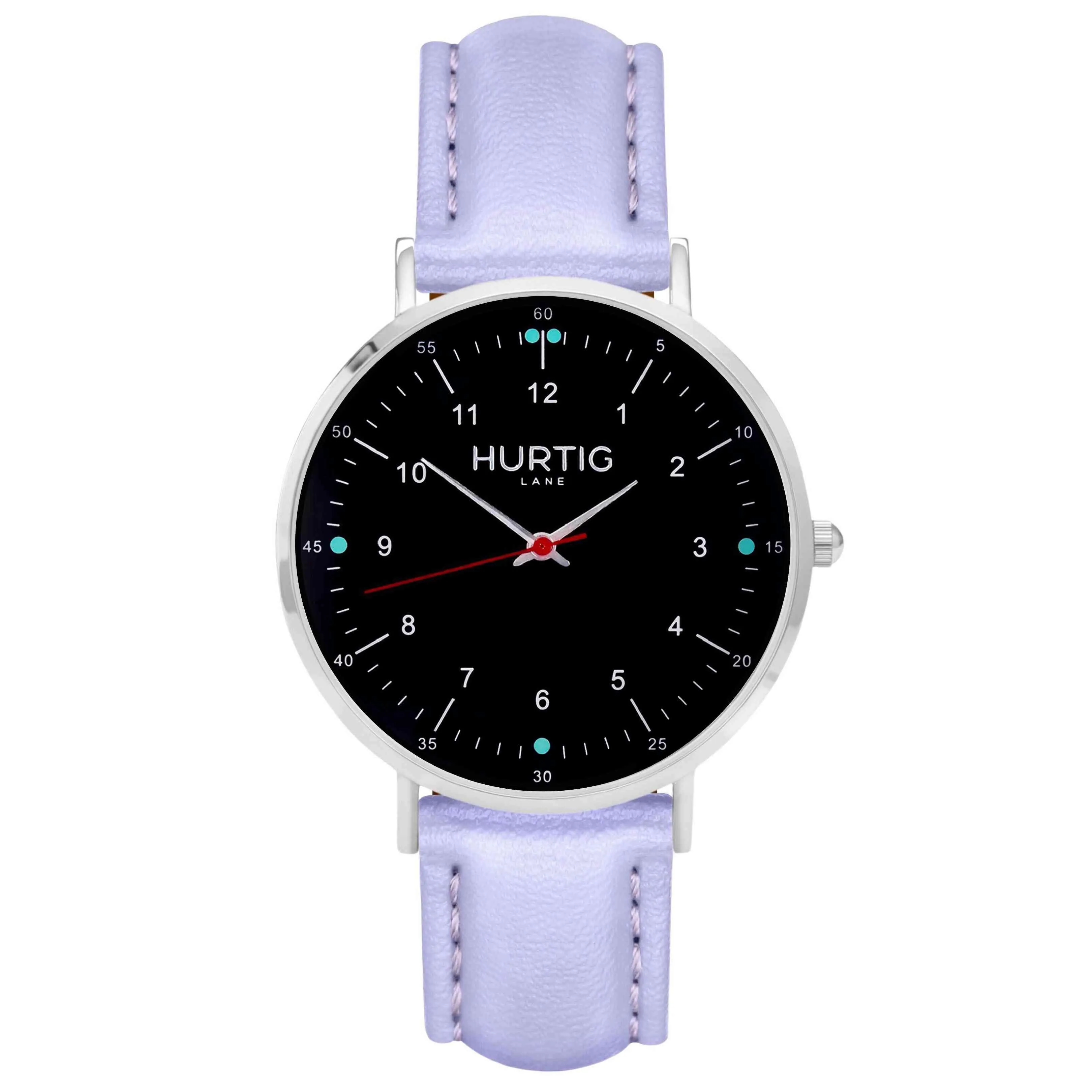 Moderna Vegan Leather Watch Silver, Black & Tan