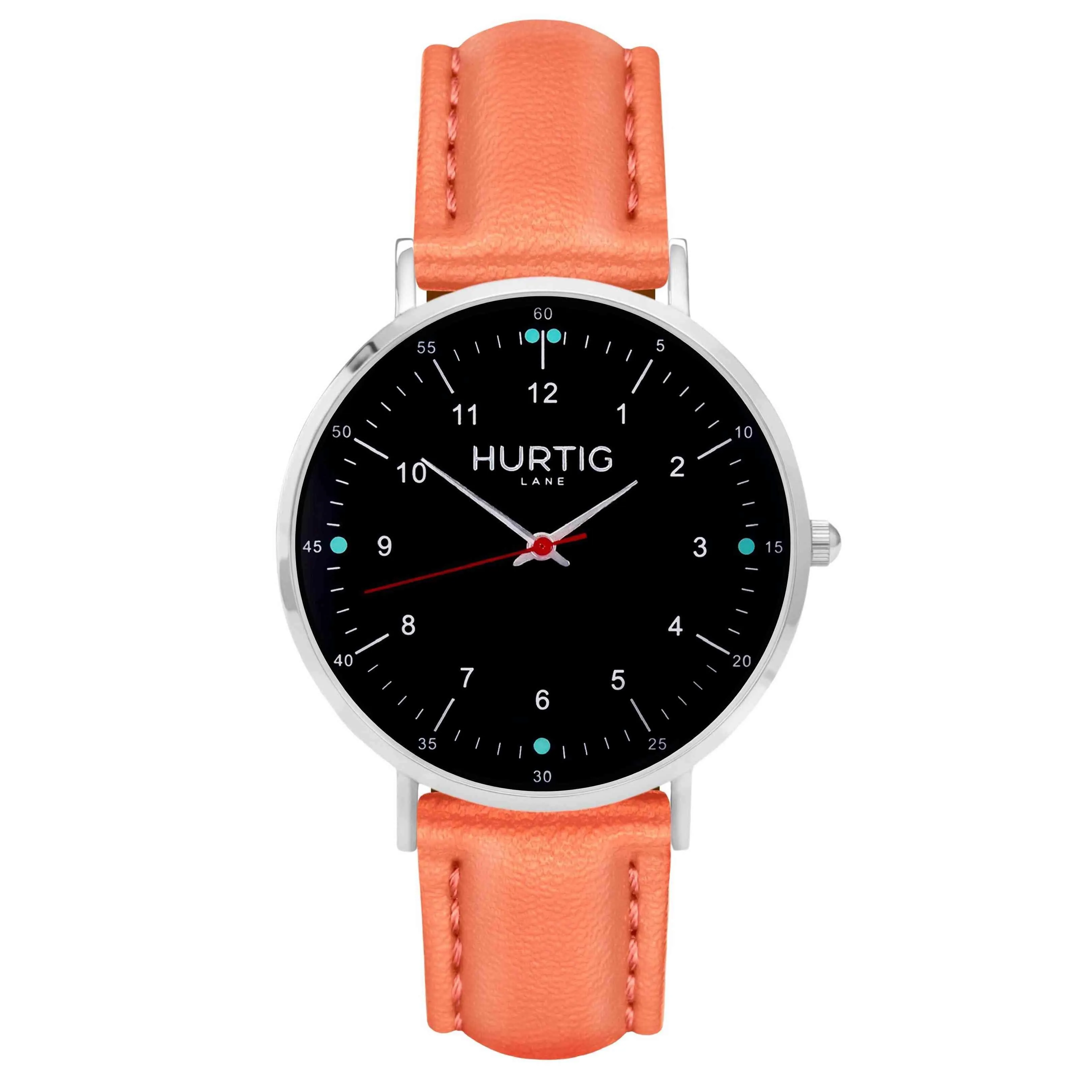 Moderna Vegan Leather Watch Silver, Black & Tan