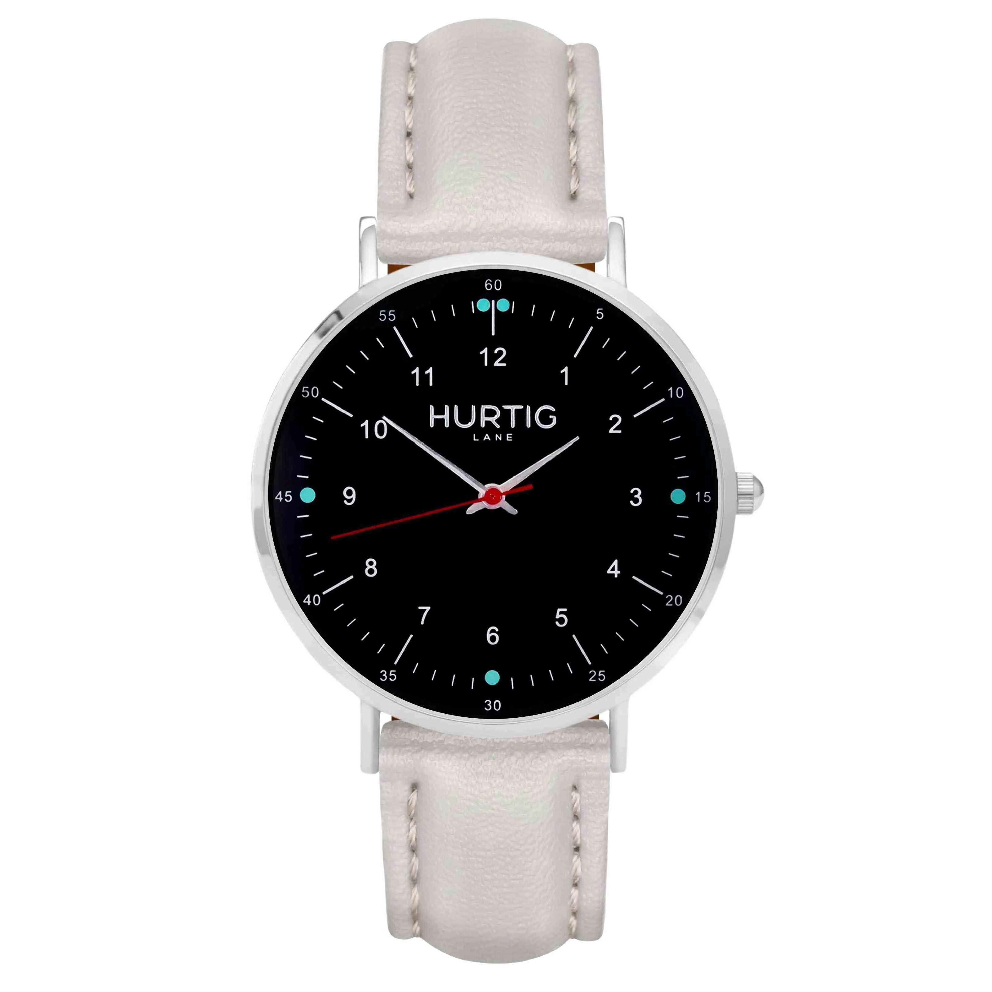 Moderna Vegan Leather Watch Silver, Black & Tan