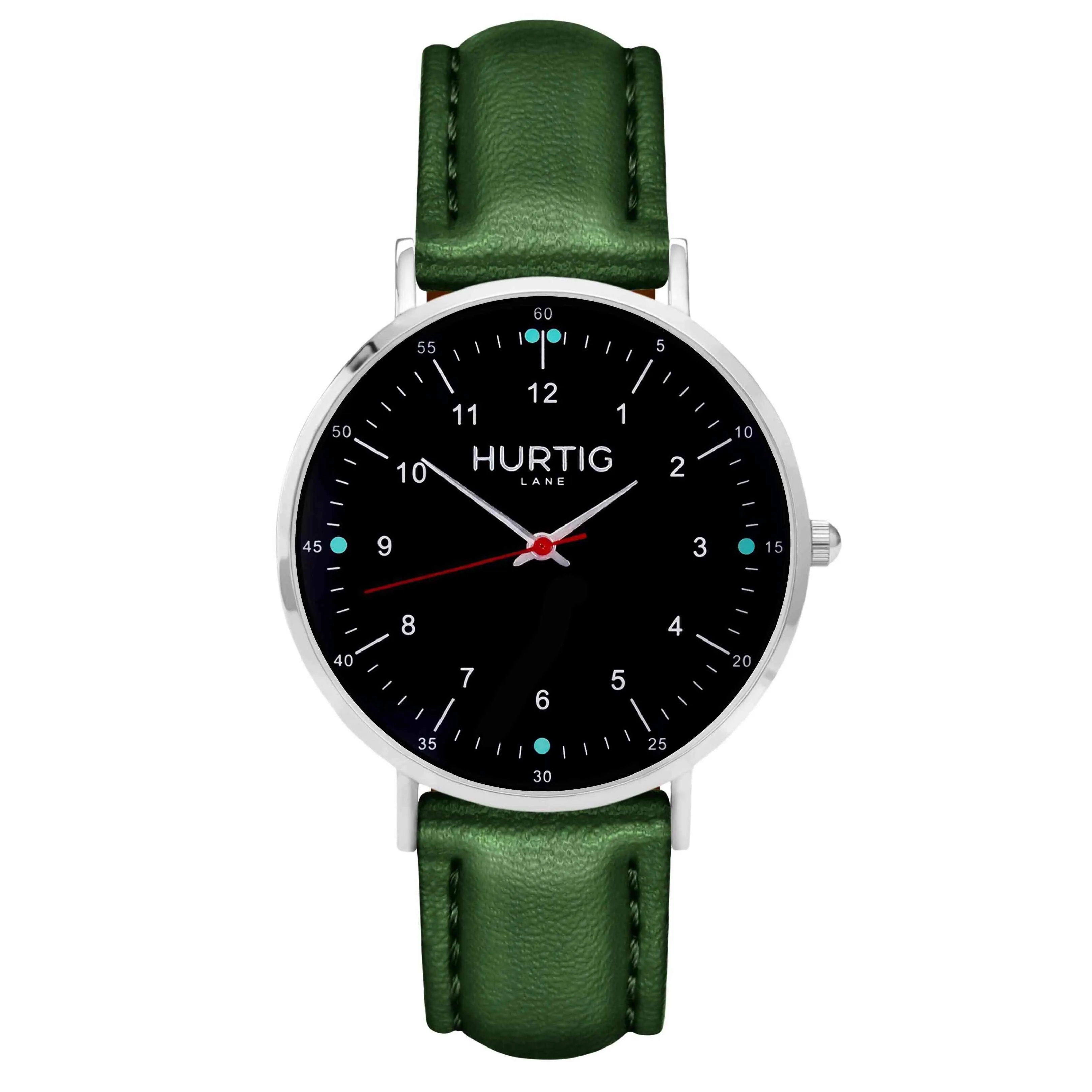 Moderna Vegan Leather Watch Silver, Black & Tan