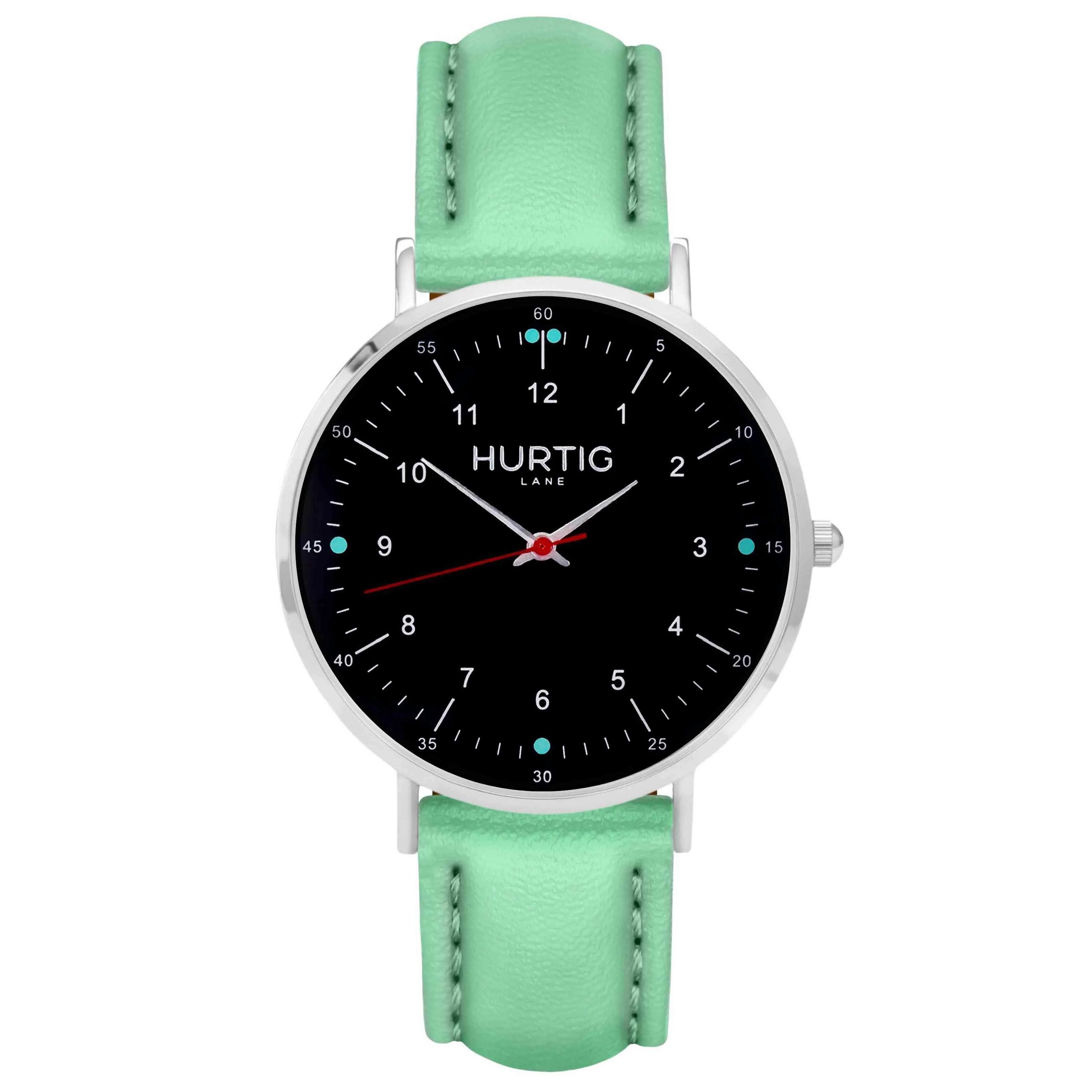 Moderna Vegan Leather Watch Silver, Black & Tan