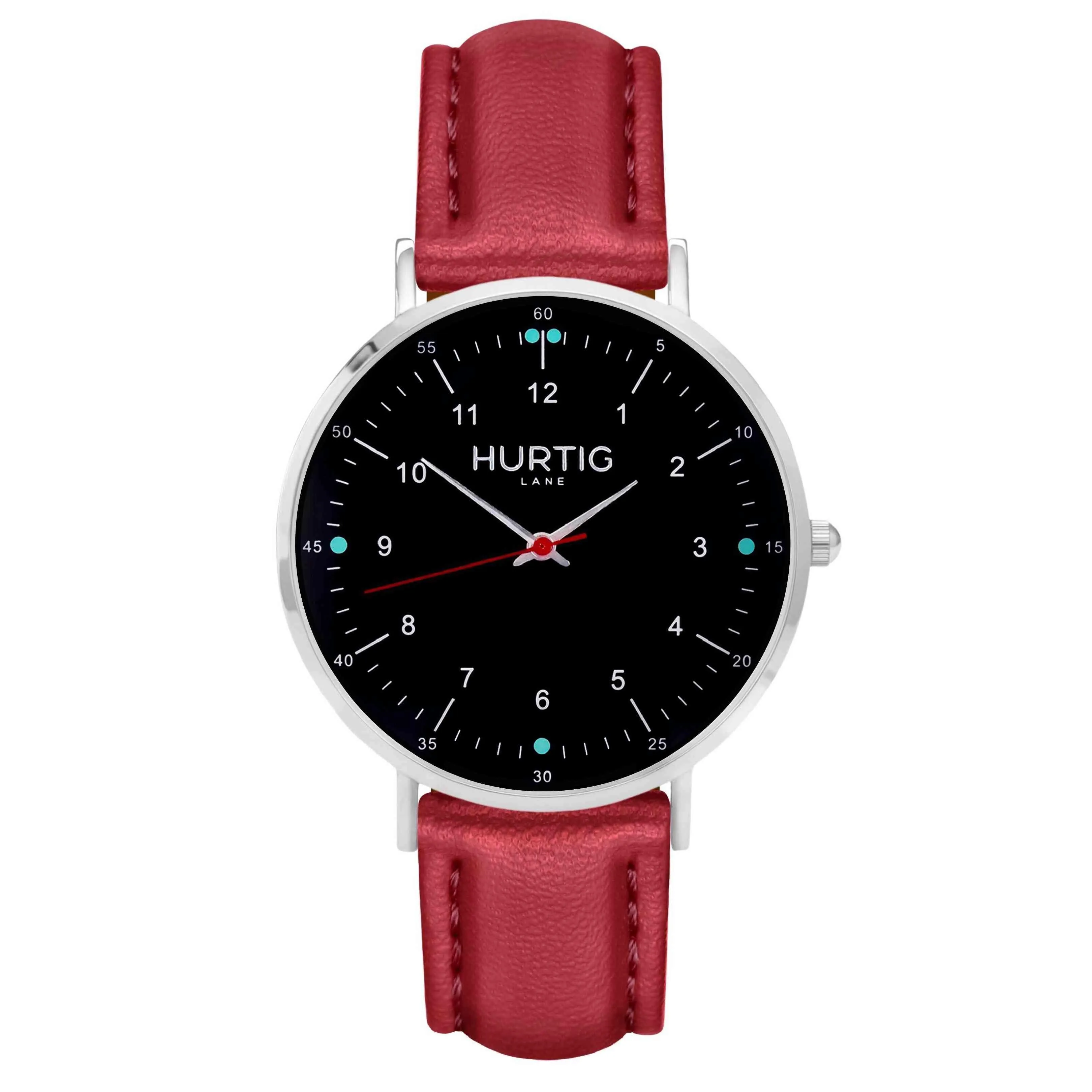 Moderna Vegan Leather Watch Silver, Black & Tan