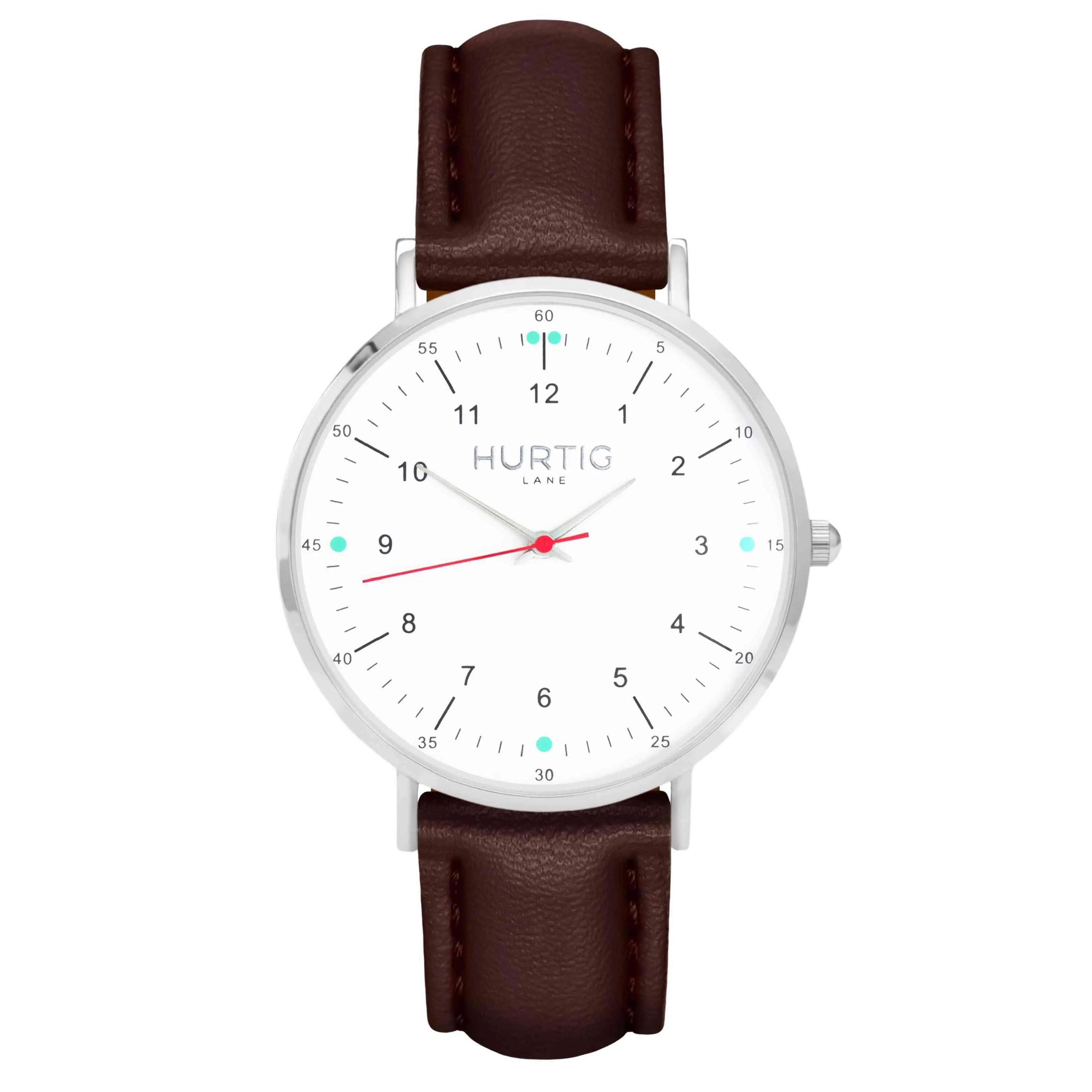 Moderna Vegan Leather Watch Silver, White & Midnight Blue