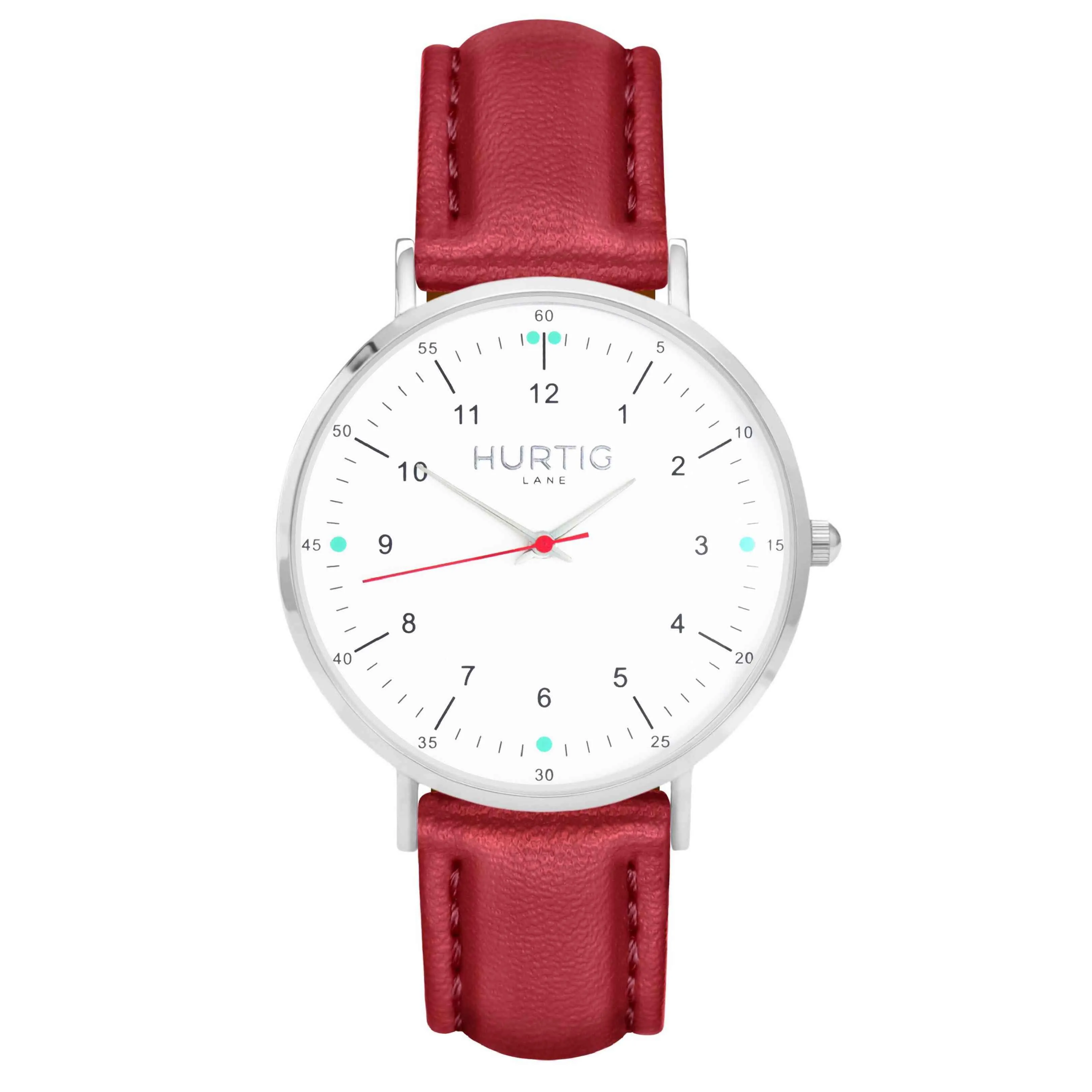 Moderna Vegan Leather Watch Silver, White & Midnight Blue