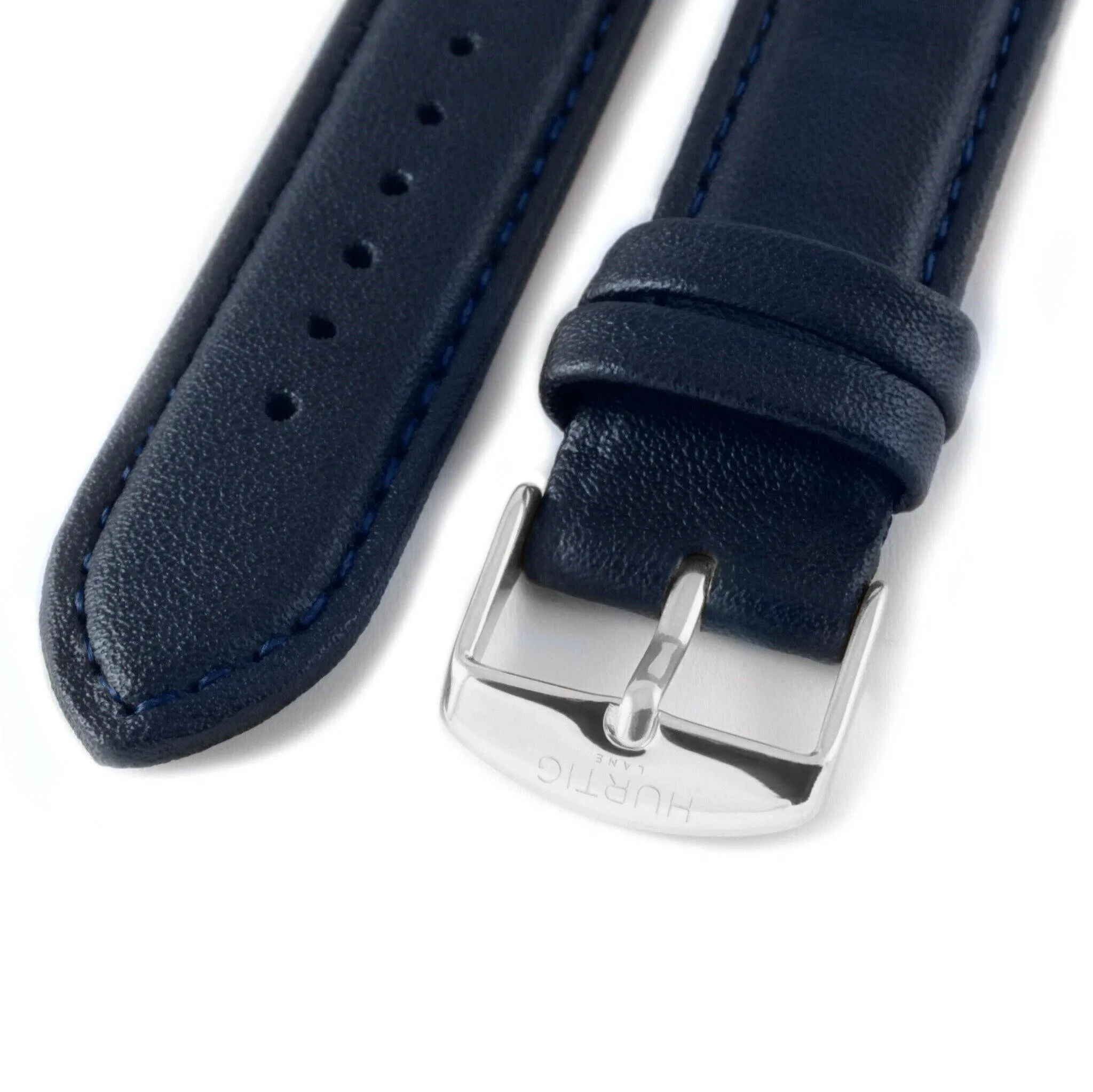 Moderna Vegan Leather Watch Silver, White & Midnight Blue
