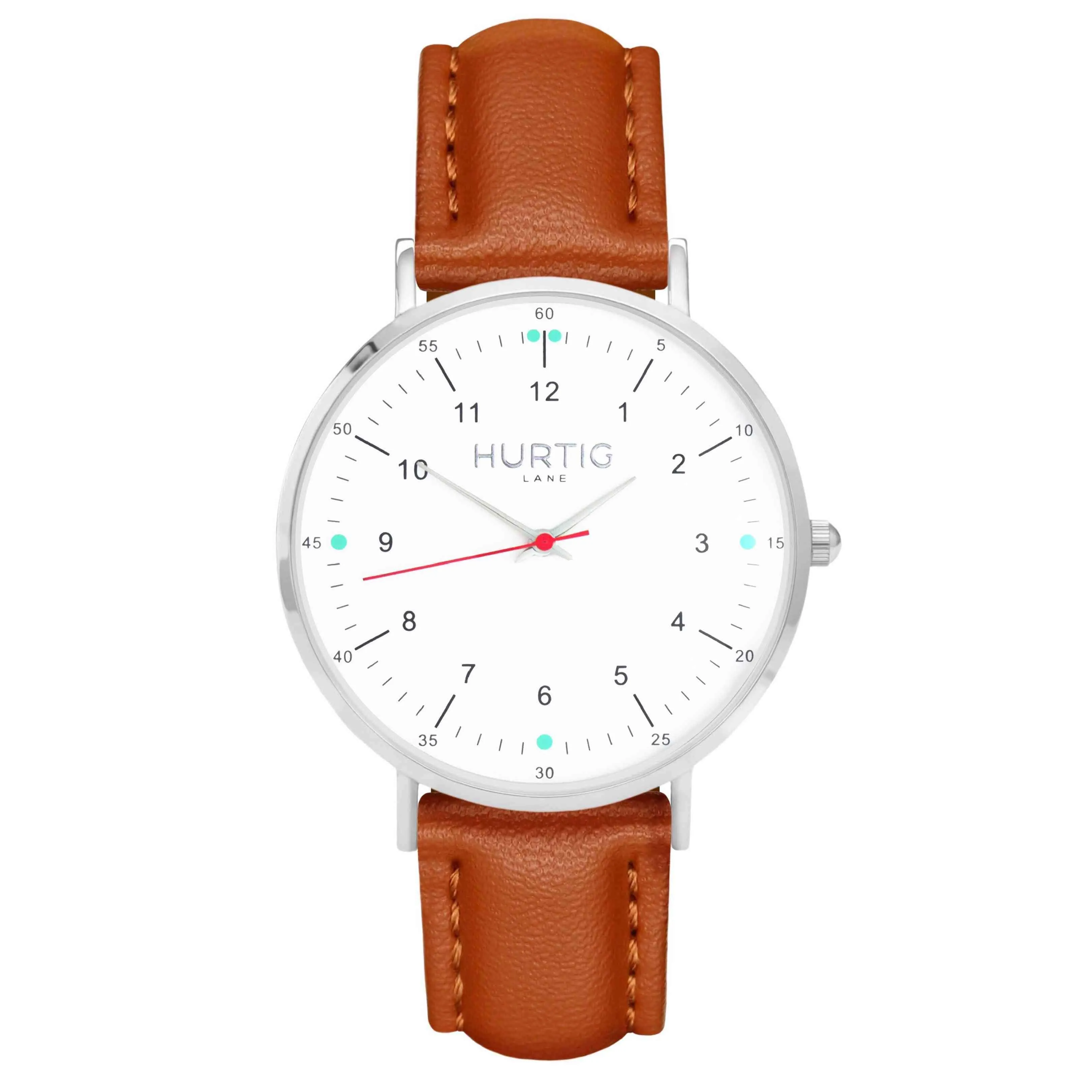 Moderna Vegan Leather Watch Silver, White & Midnight Blue