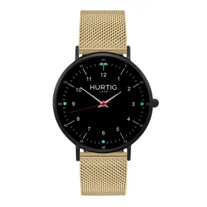 Moderno Stainless Steel Watch All Black & Gold