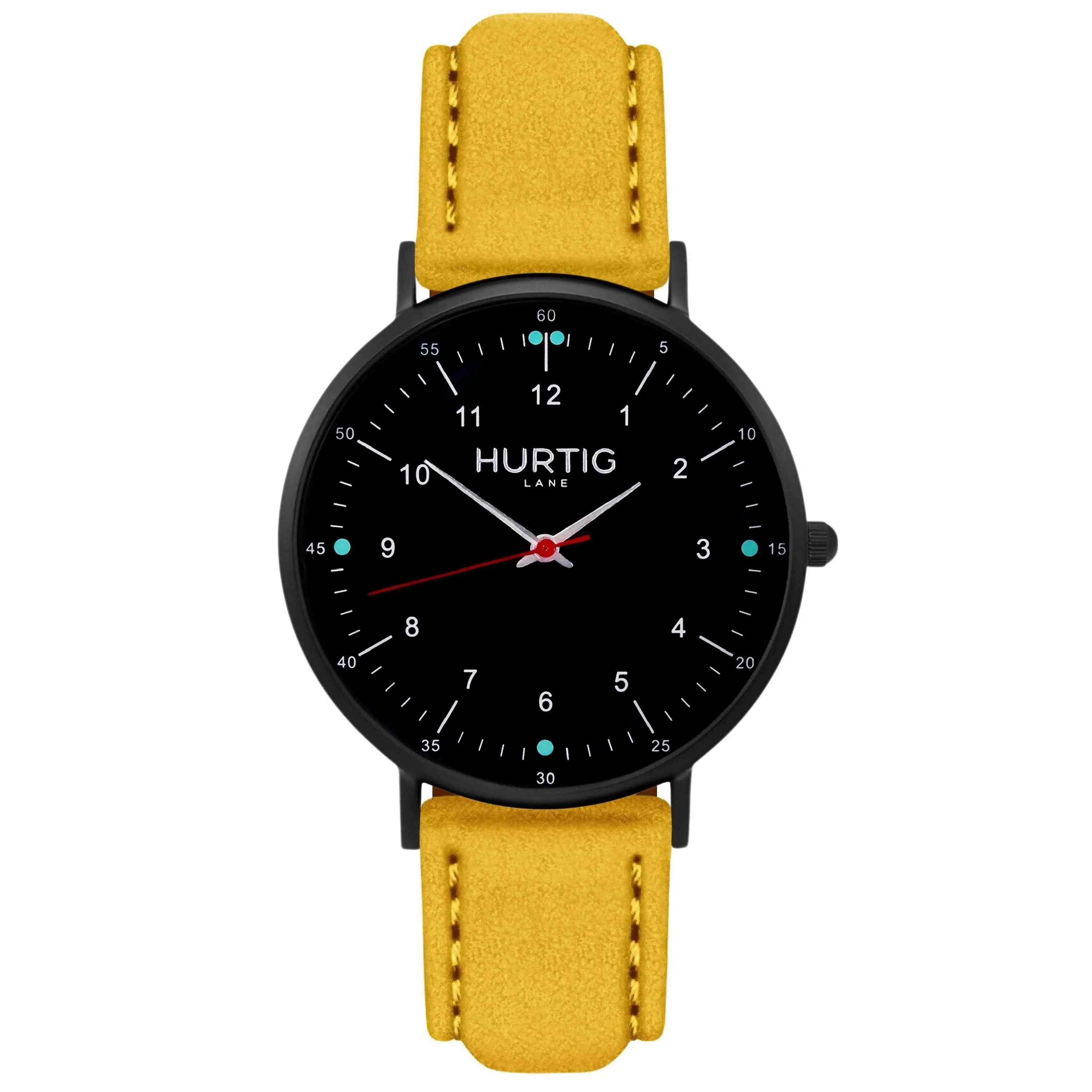 Moderno Vegan Suede Watch All Black & Forest Green