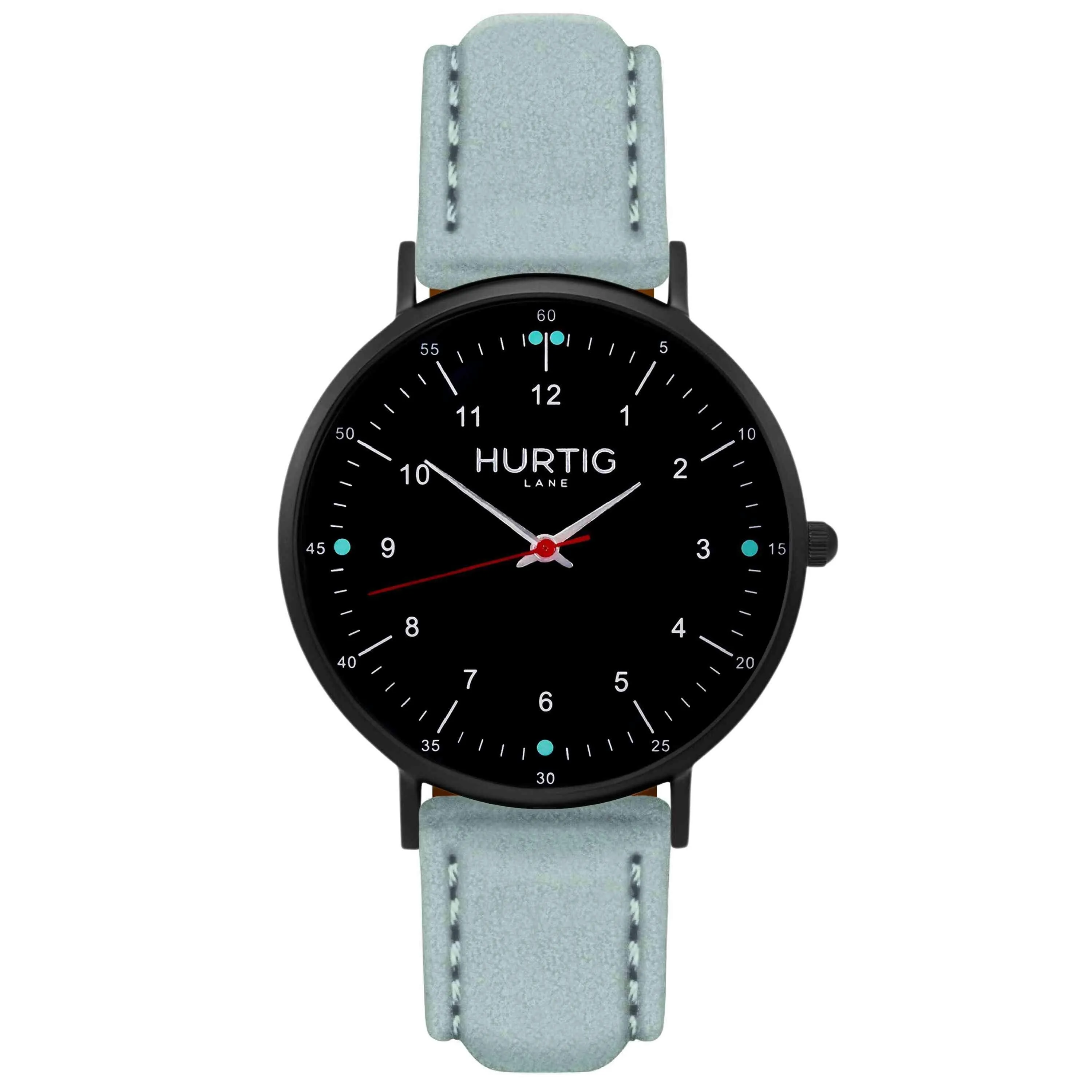 Moderno Vegan Suede Watch All Black & Forest Green