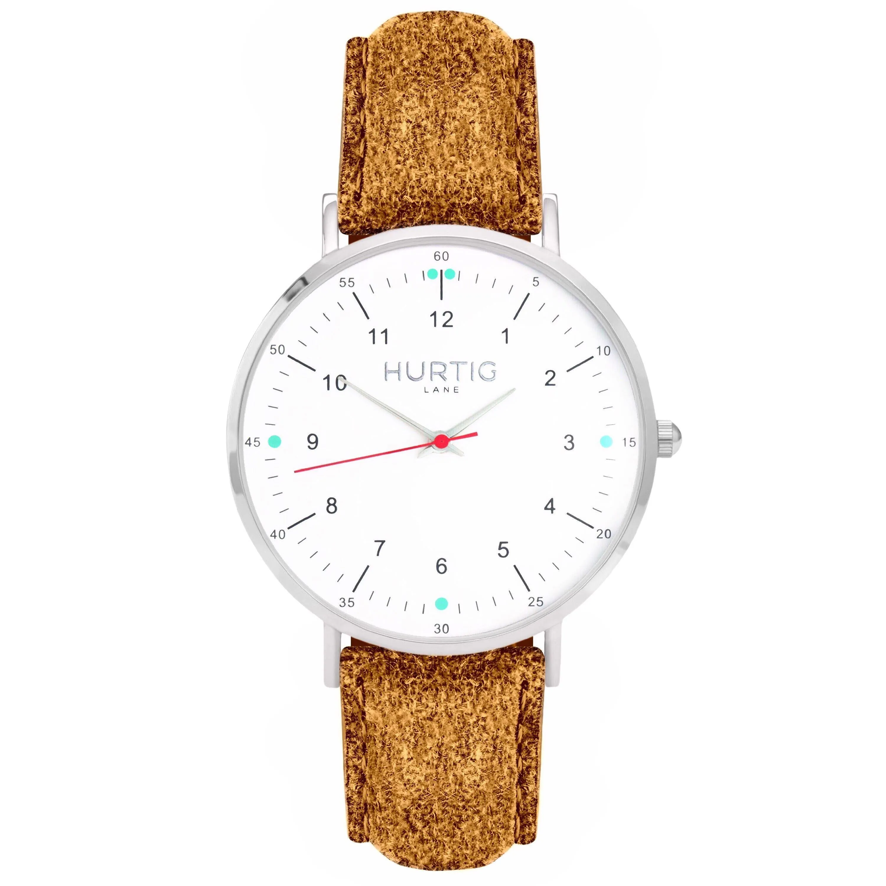 Moderno Vegan Suede Watch Silver, White & Duck Egg