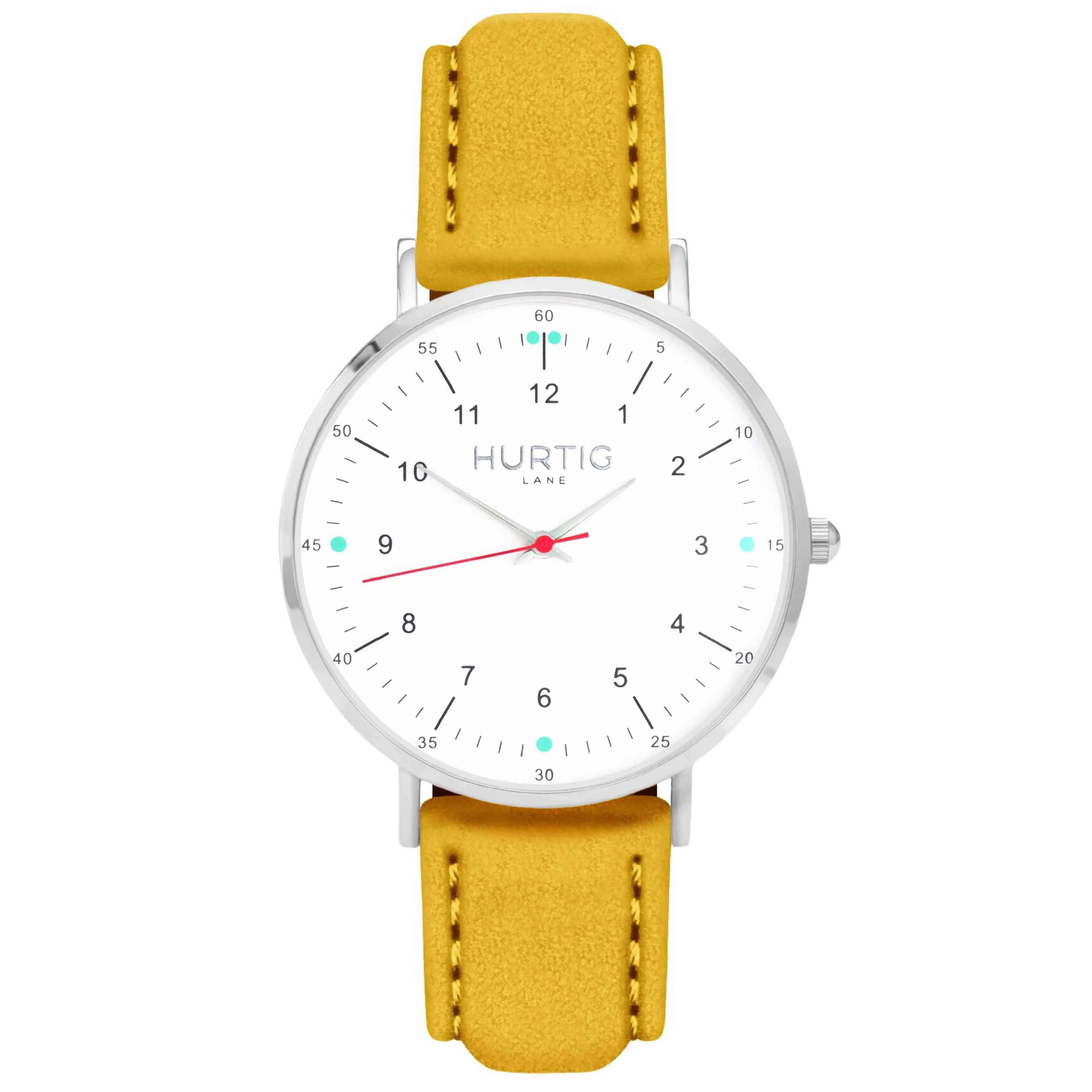 Moderno Vegan Suede Watch Silver, White & Duck Egg
