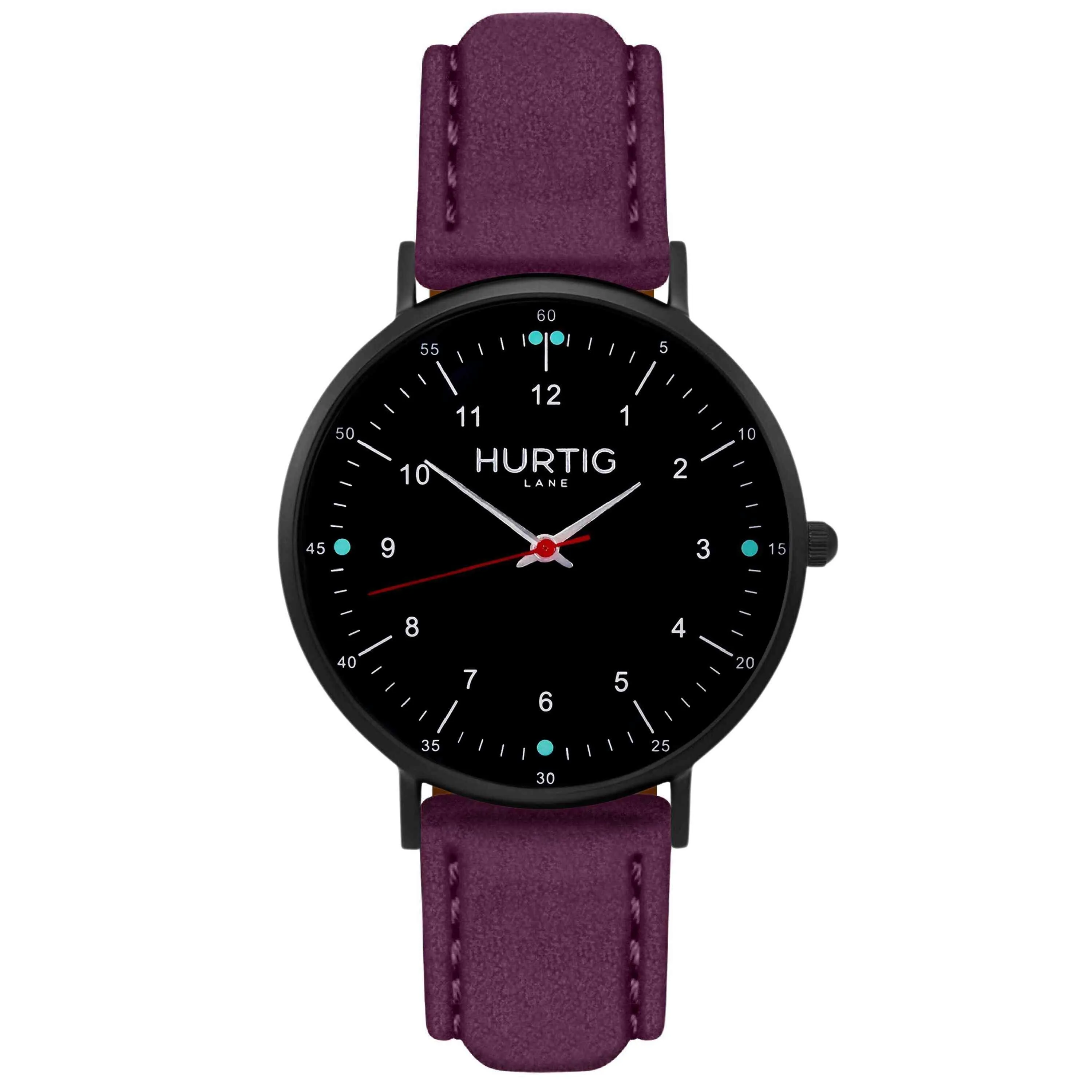 Moderno Vegan Tweed Watch All Black & Camel Brown