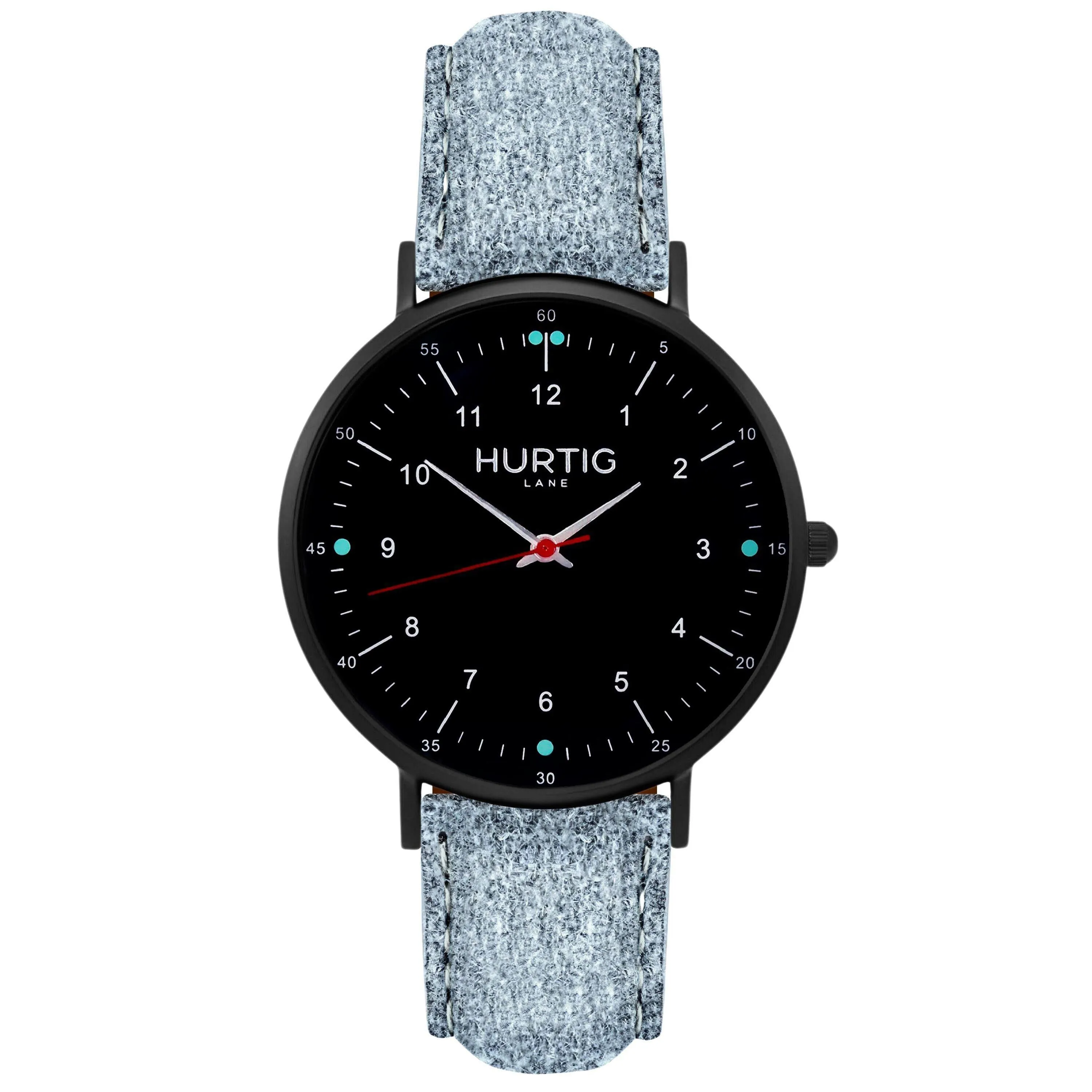 Moderno Vegan Tweed Watch All Black & Camel Brown