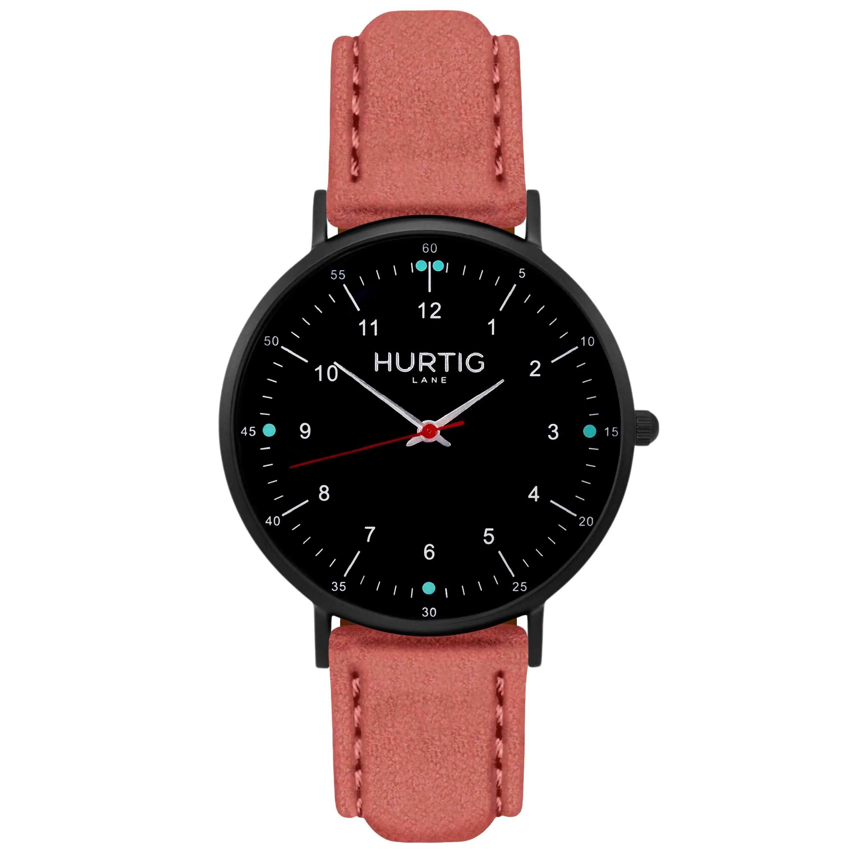 Moderno Vegan Tweed Watch All Black & Camel Brown