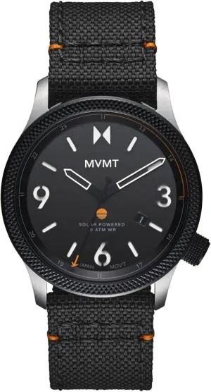 MVMT Field II Solar Men's Solar Rechargeable Watch, Nylon Strap Water Resistant up to 10ATM/100 Meters - Everyday Wear for Him - 41mm