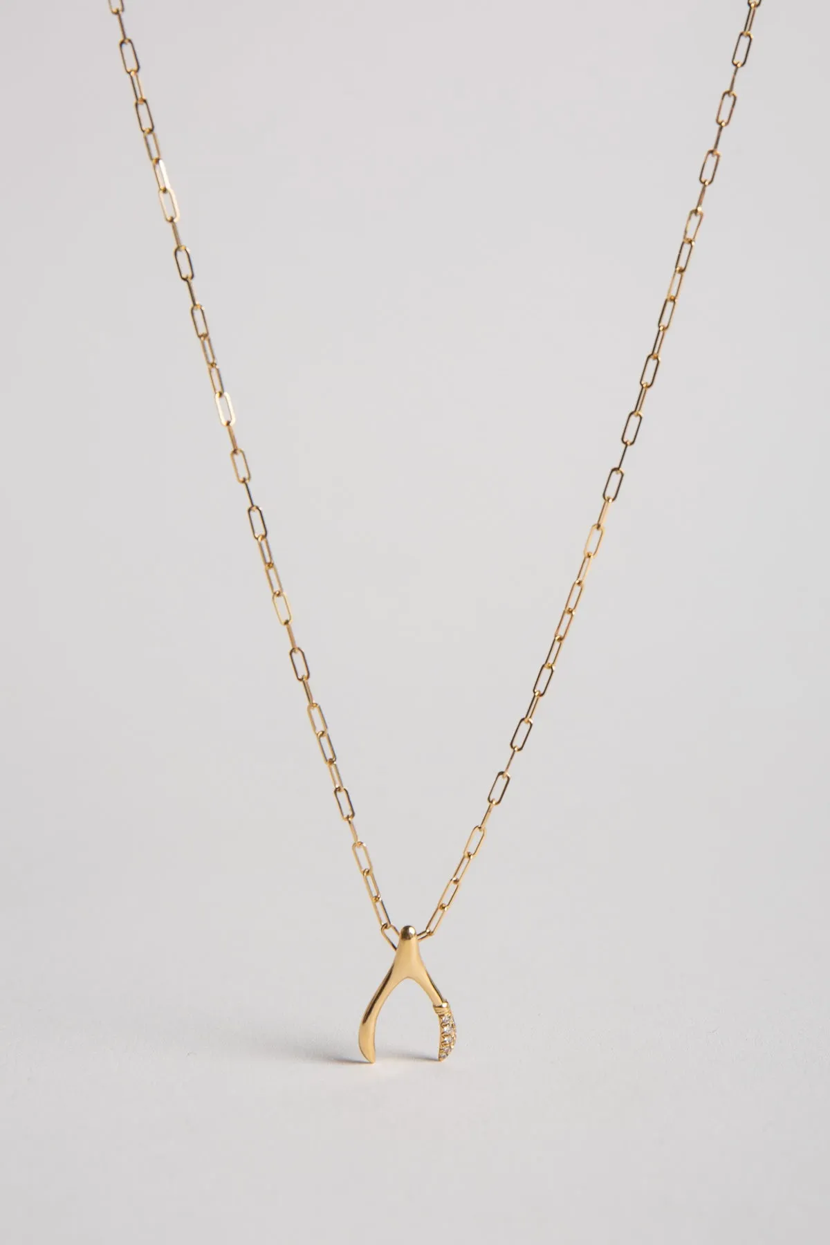 MYSTERYJOY | WISHBONE PM SEMI-PAVED NECKLACE