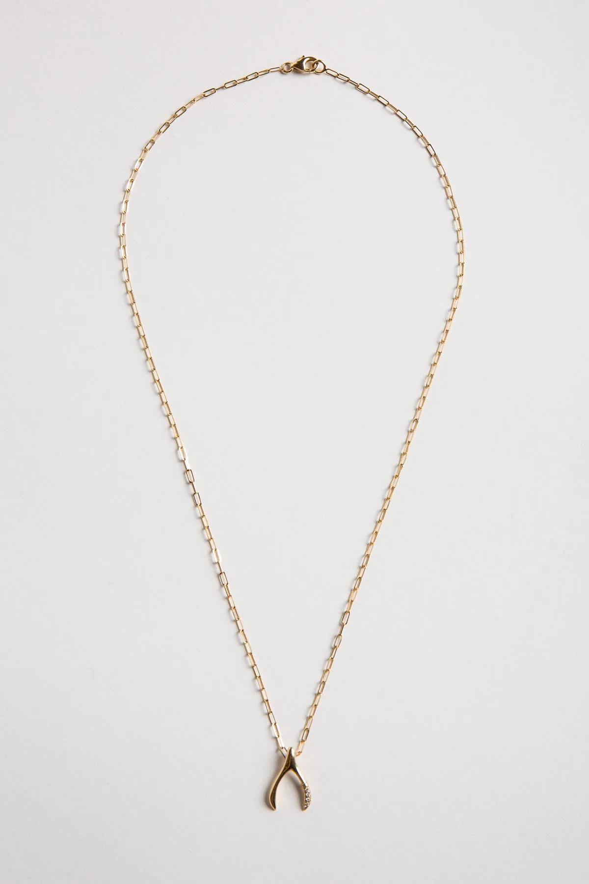 MYSTERYJOY | WISHBONE PM SEMI-PAVED NECKLACE