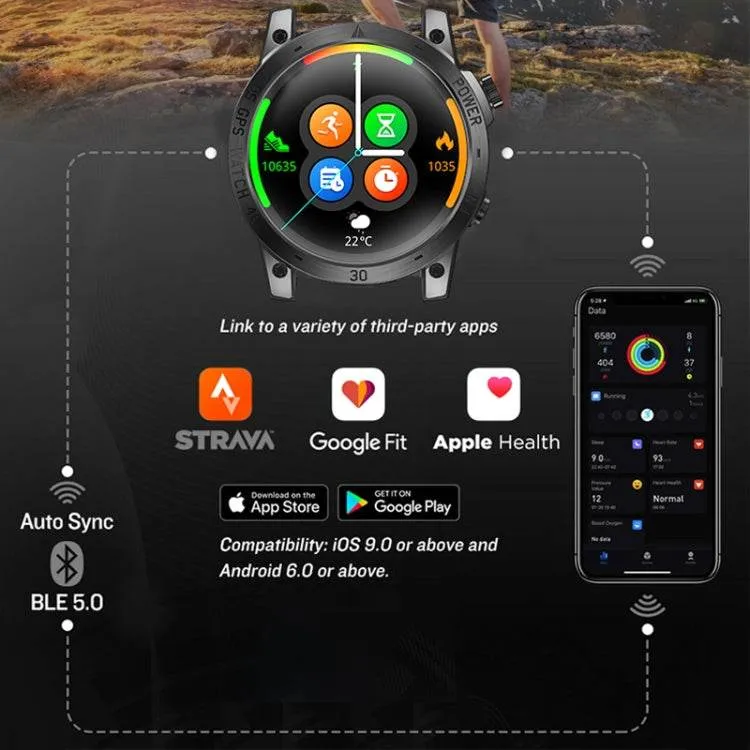 NORTH EDGE CROSS FIT3 Stylish Bluetooth Sports Smart Watch with Advanced Health Monitoring and Multiple Activity Modes