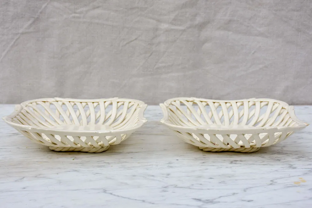 Pair of pretty ceramic woven plates