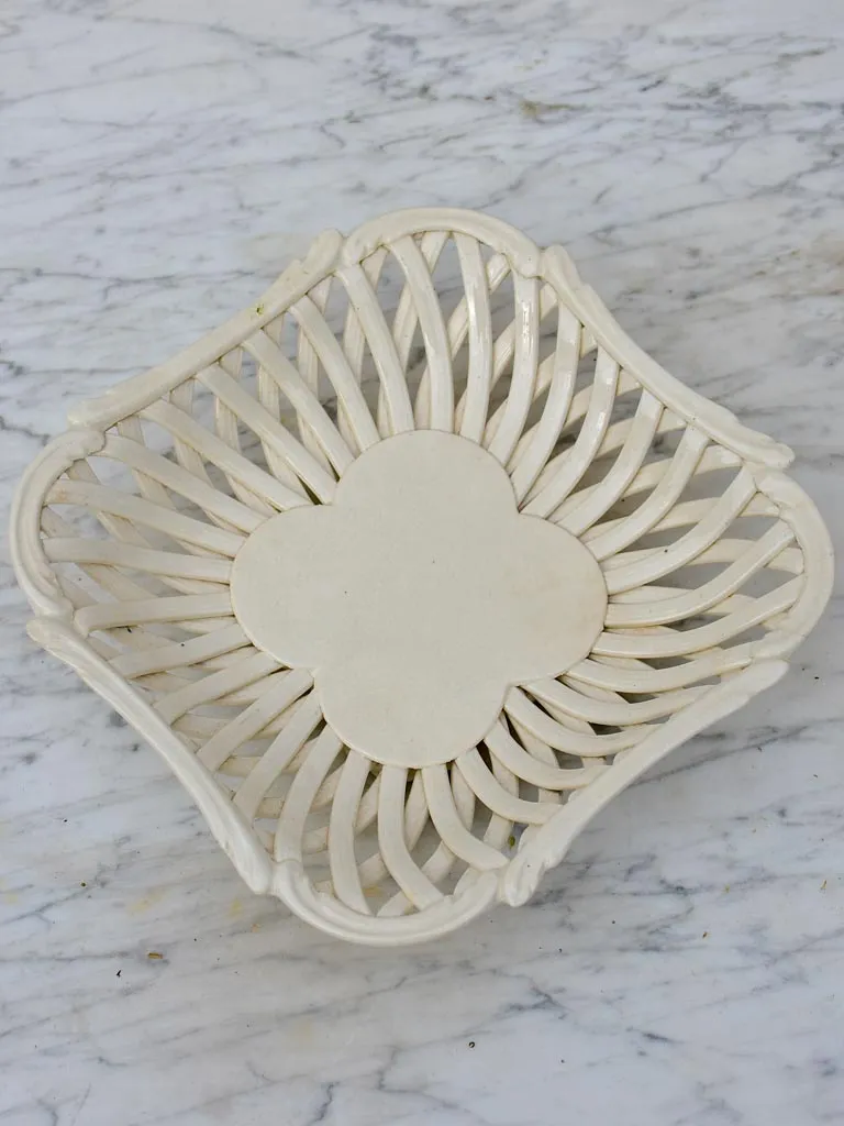 Pair of pretty ceramic woven plates