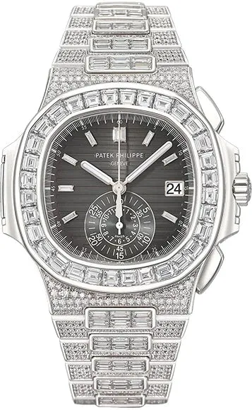 Patek Philippe Nautilus 5980/1400G-010 Diamond Black Dial Watch