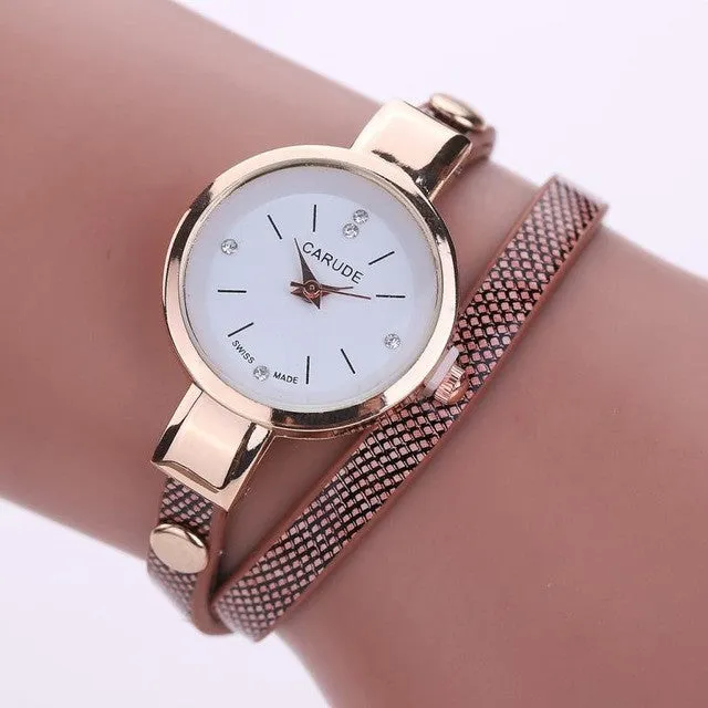 Quartz Fashion Leather Bracelet Ladies Watch
