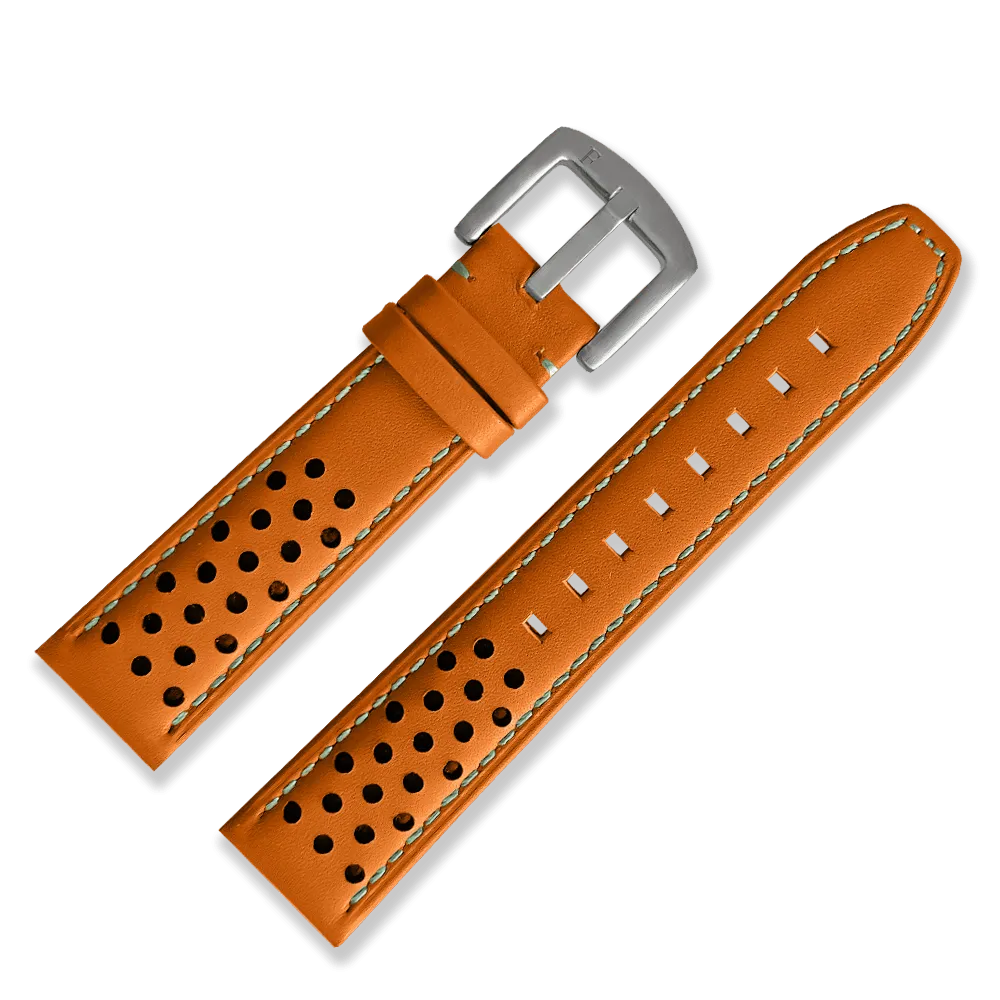 Racing Leather Straps Orange 22 mm