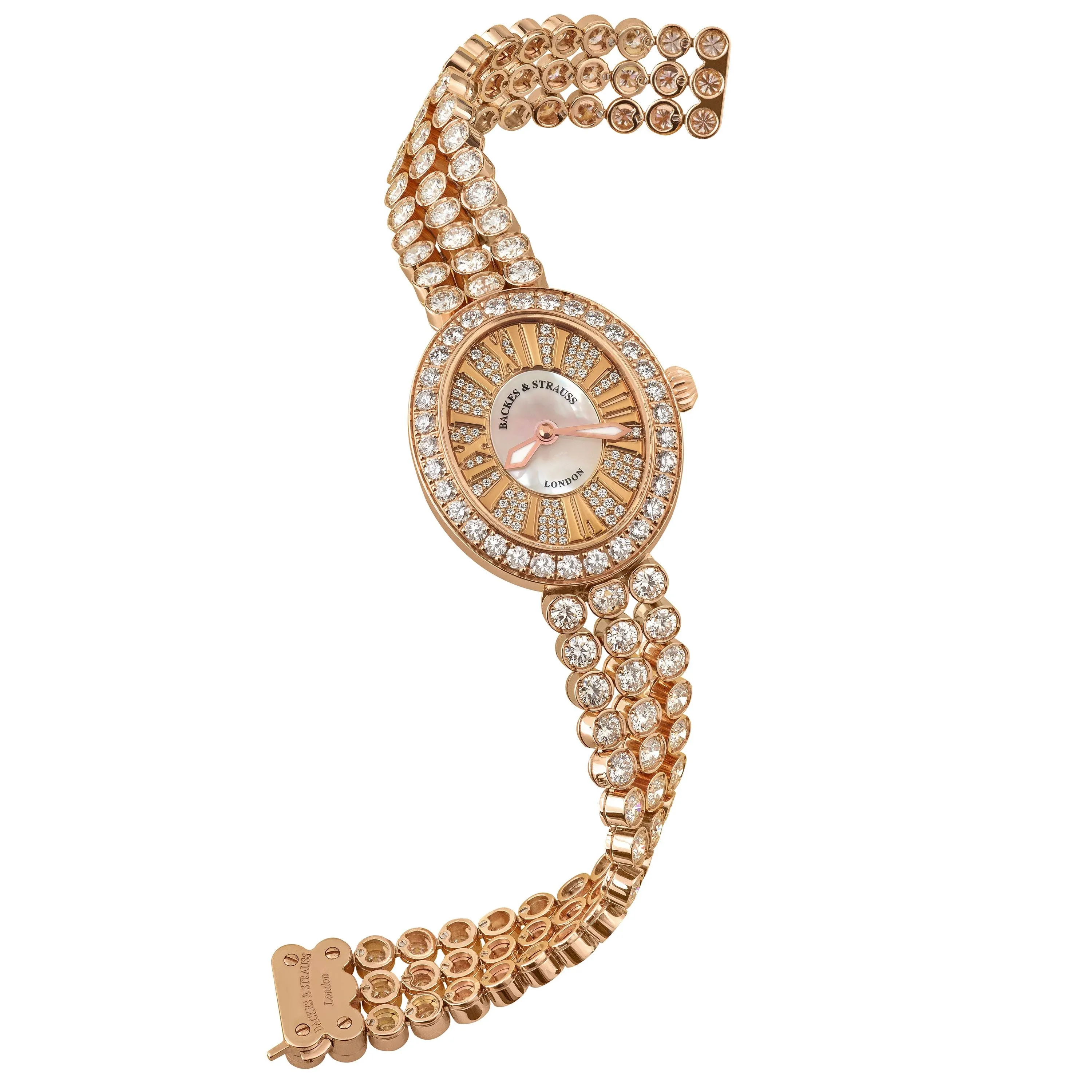 Regent Duchess 2833 Luxury Diamond Watch for Women - 28 x 33 mm Rose Gold - Backes & Strauss