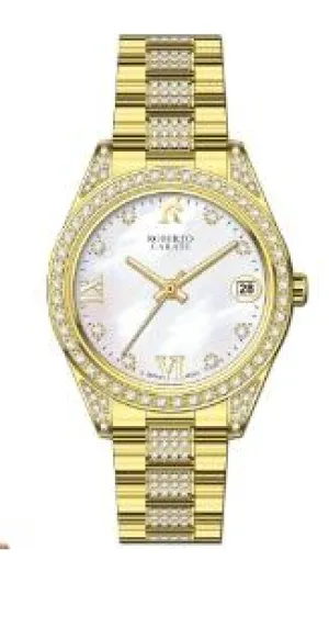 Roberto Carati Luna Gold and Crystal Watch
