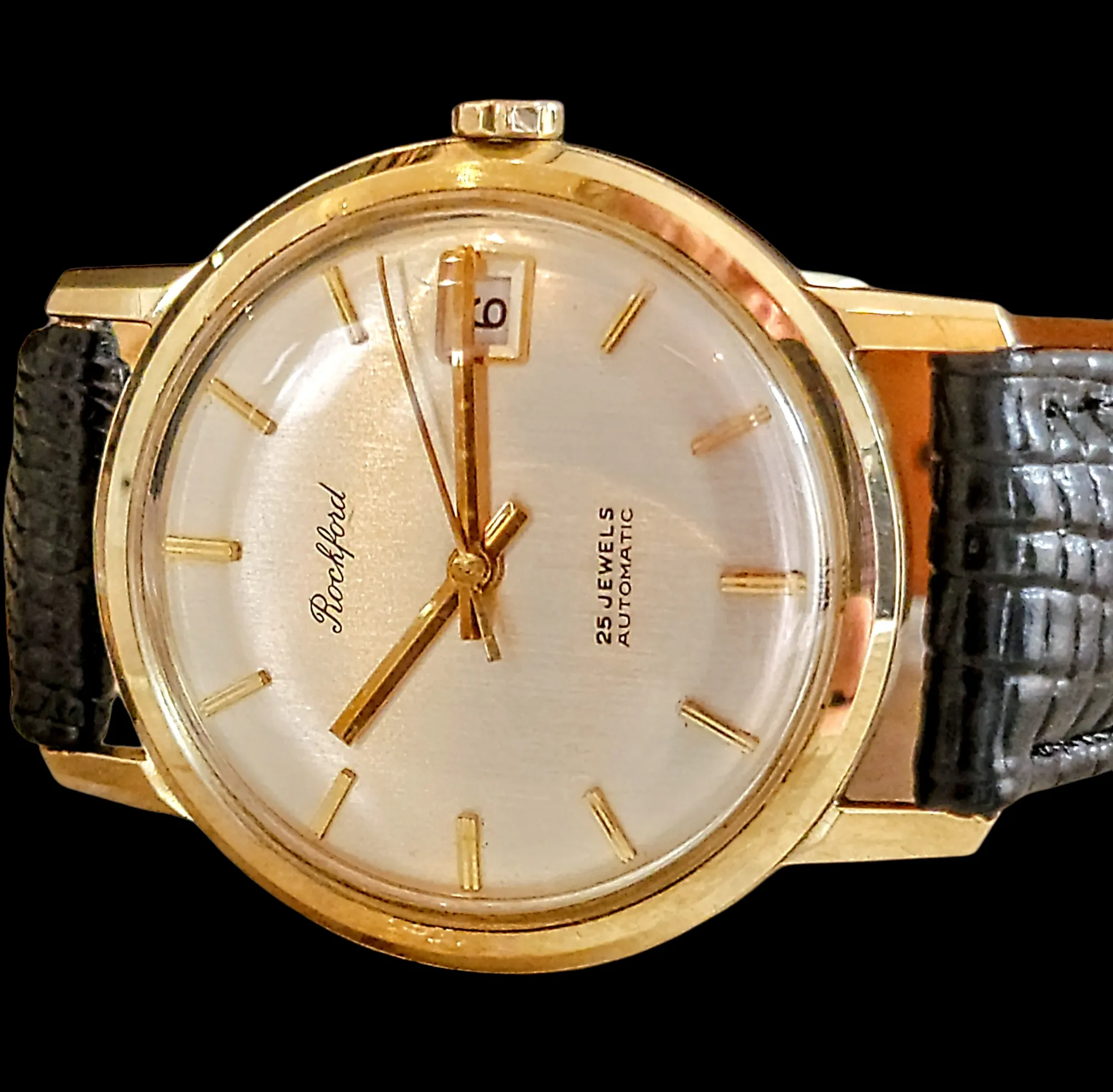 ROCKFORD Self-Winding Calendar Watch 14K GOLD 25J Cal. Bennett Bros. ETA 2472