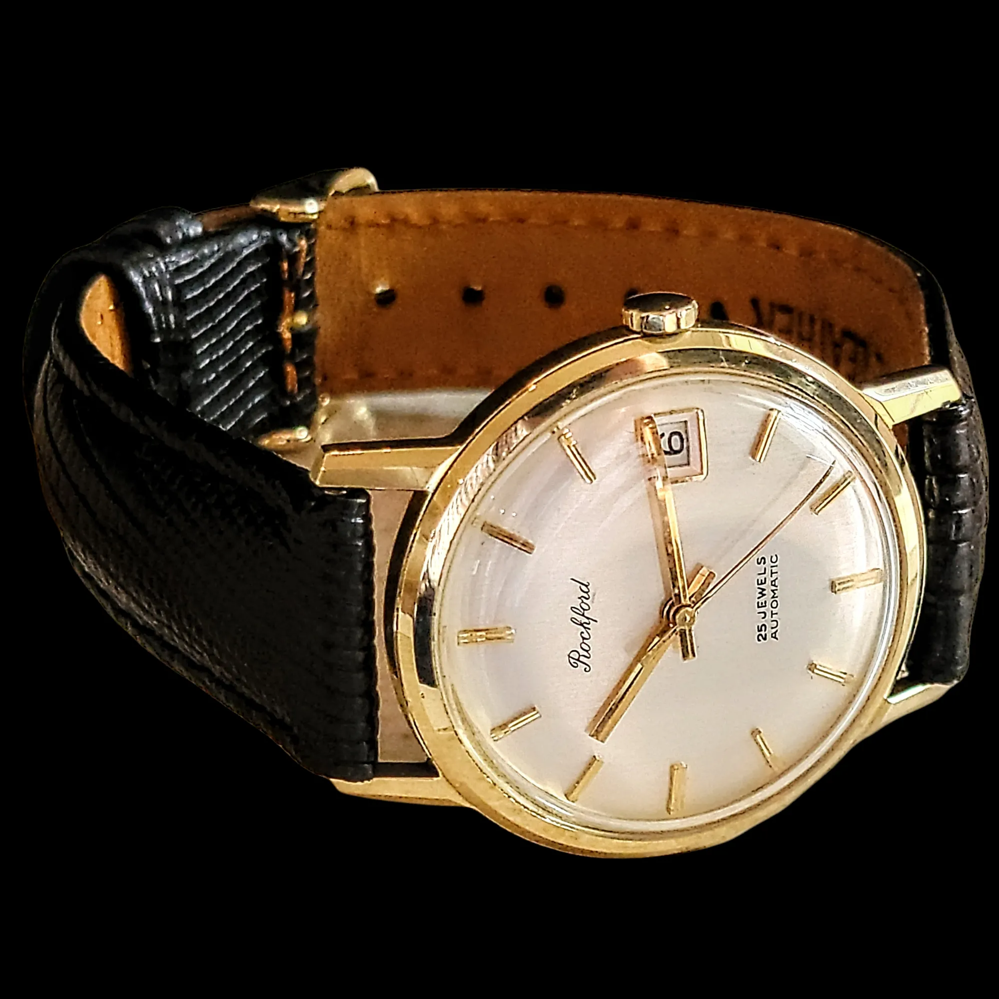ROCKFORD Self-Winding Calendar Watch 14K GOLD 25J Cal. Bennett Bros. ETA 2472