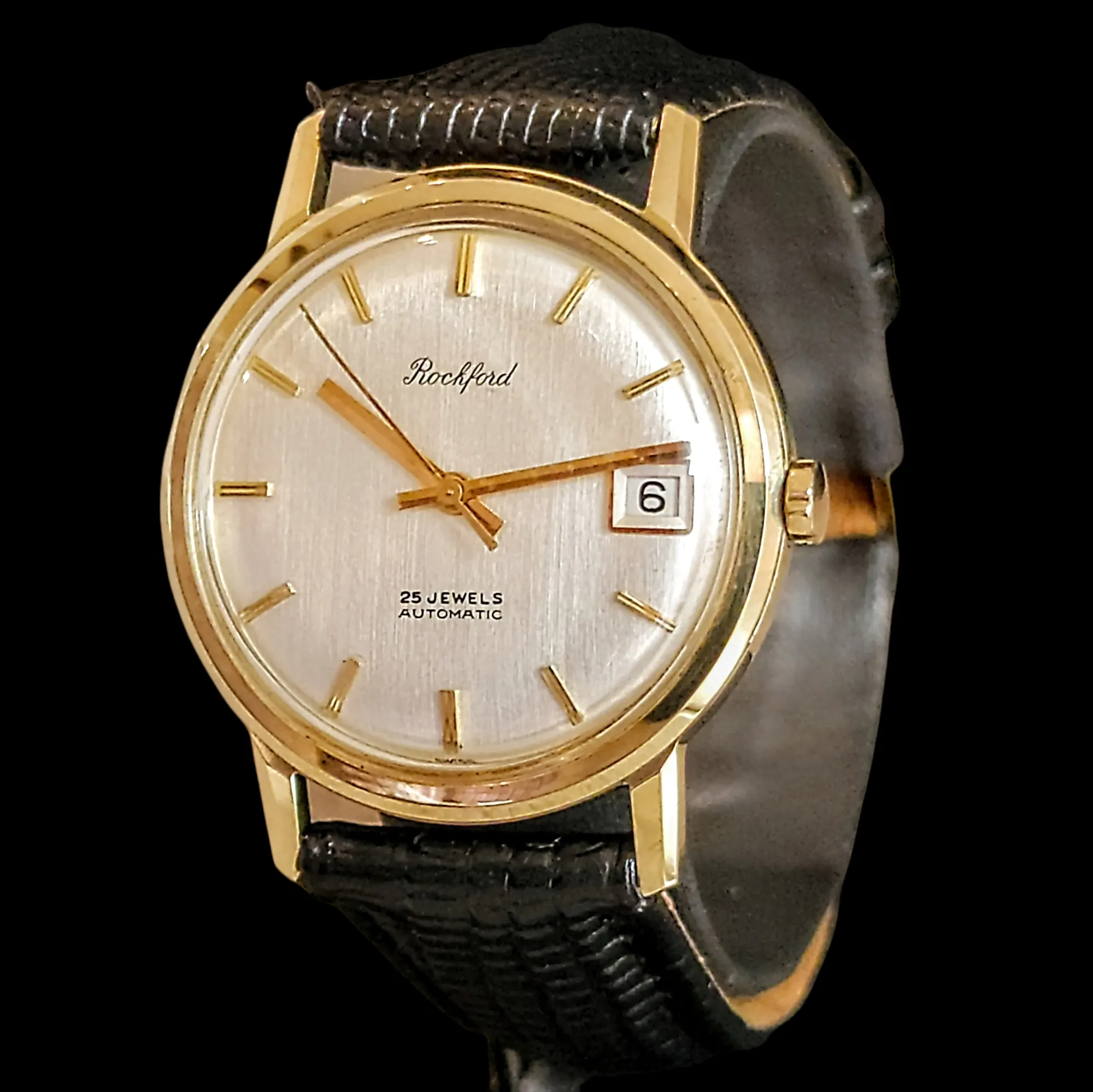 ROCKFORD Self-Winding Calendar Watch 14K GOLD 25J Cal. Bennett Bros. ETA 2472