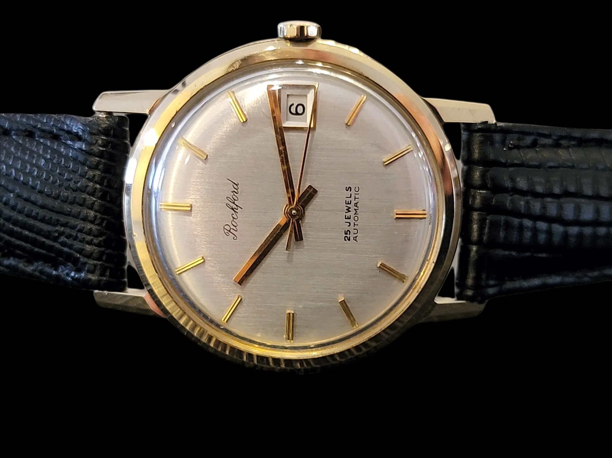 ROCKFORD Self-Winding Calendar Watch 14K GOLD 25J Cal. Bennett Bros. ETA 2472