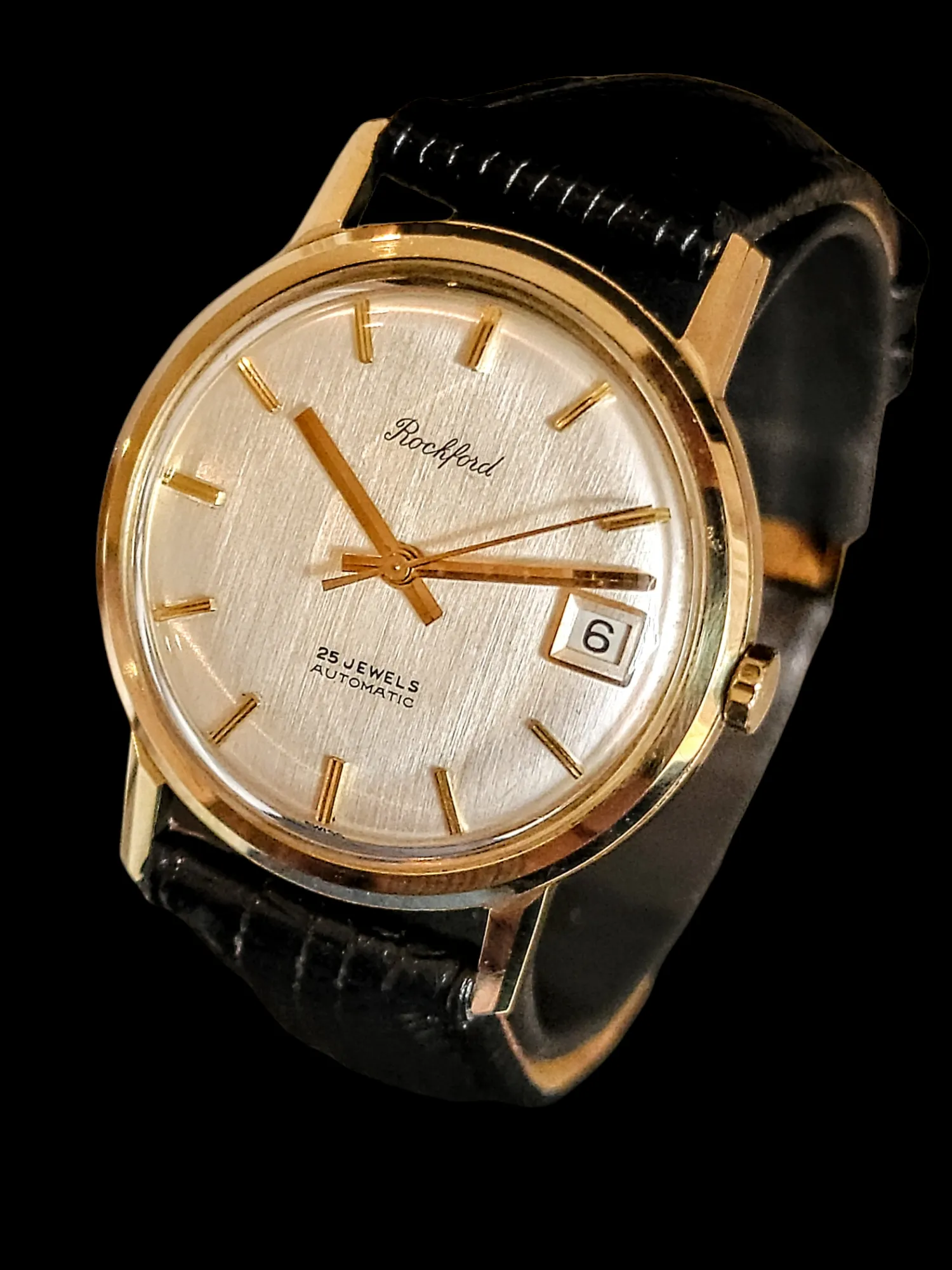 ROCKFORD Self-Winding Calendar Watch 14K GOLD 25J Cal. Bennett Bros. ETA 2472