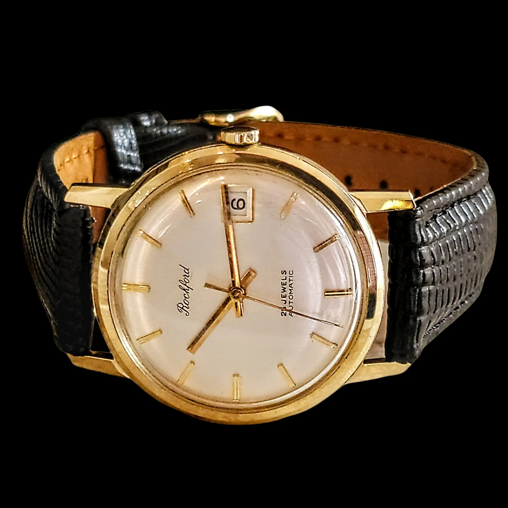 ROCKFORD Self-Winding Calendar Watch 14K GOLD 25J Cal. Bennett Bros. ETA 2472