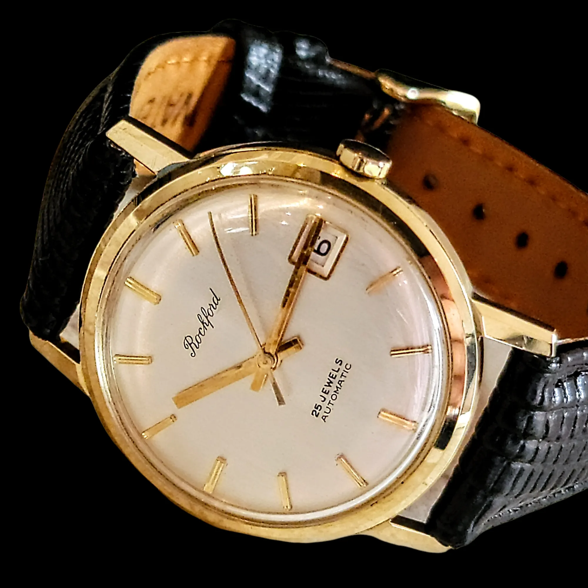 ROCKFORD Self-Winding Calendar Watch 14K GOLD 25J Cal. Bennett Bros. ETA 2472