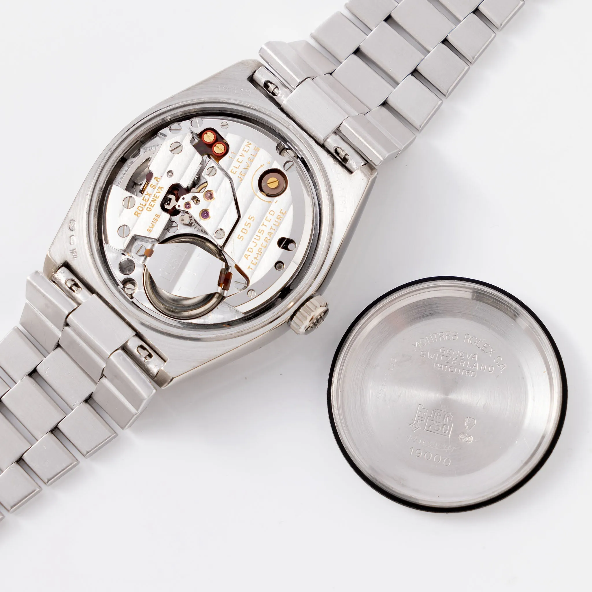 Rolex Day-date "Oysterquartz "in 18 k white gold blue dial ref 19019
