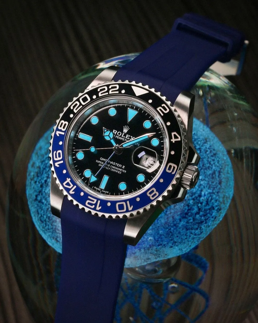 Rolex Navy Blue Rubber Strap