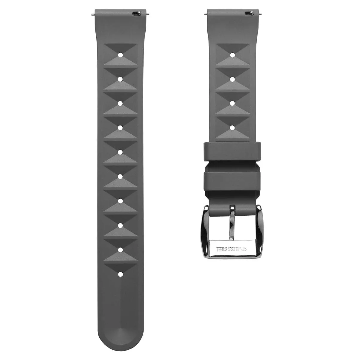 Seacroft Waffle FKM Rubber Dive Watch Strap - Grey