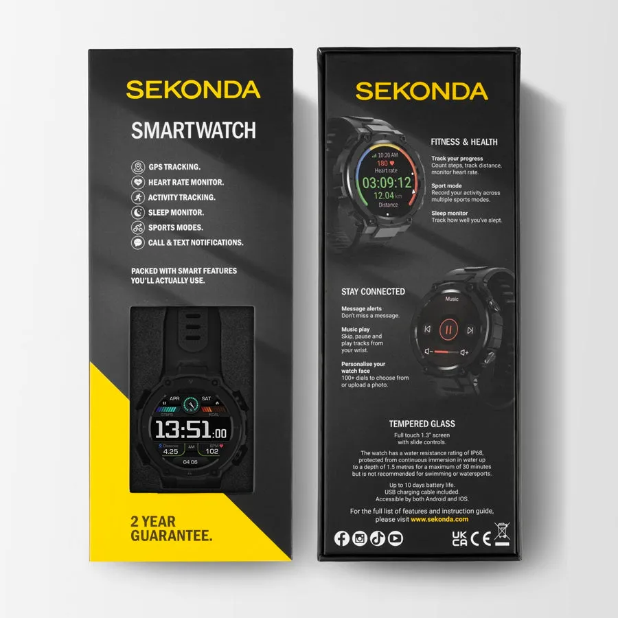 Sekonda Alpine GPS Smart Watch Black Strap 30180
