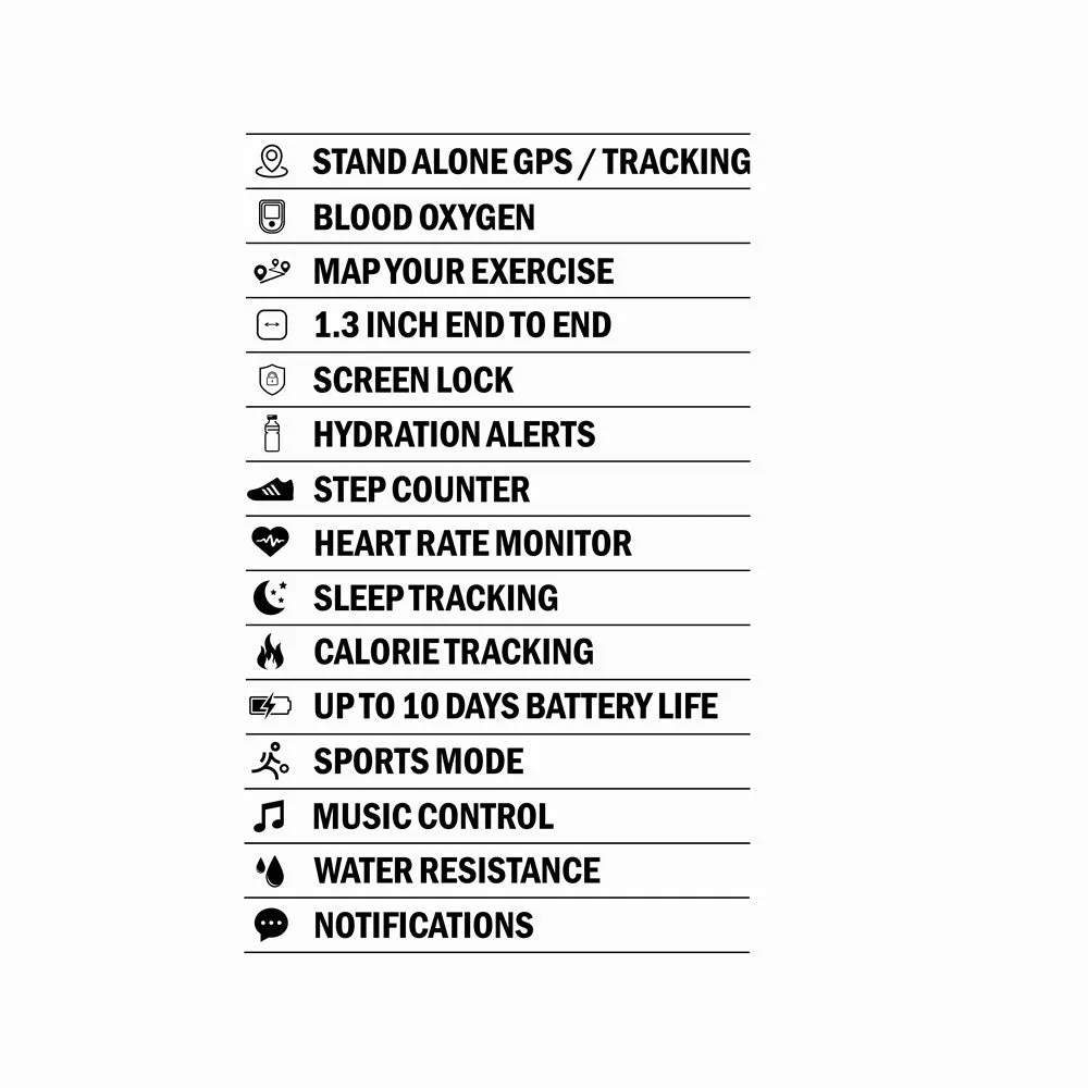 Sekonda Alpine GPS Smart Watch Black Strap 30180